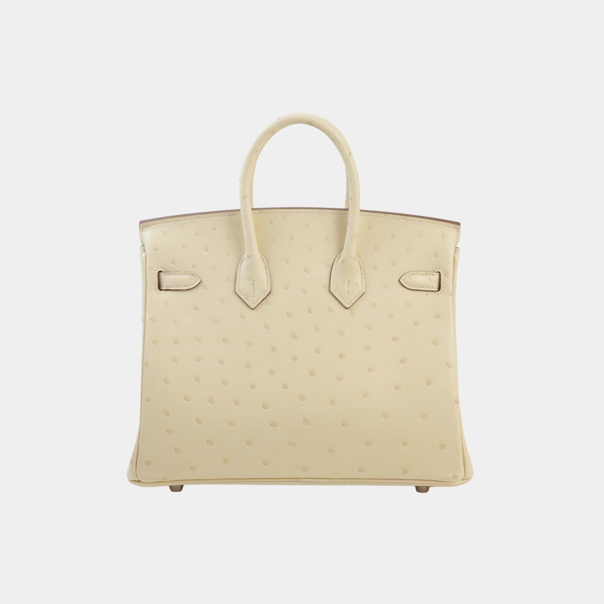 Birkin 25 Ostrich Parchemin PHW