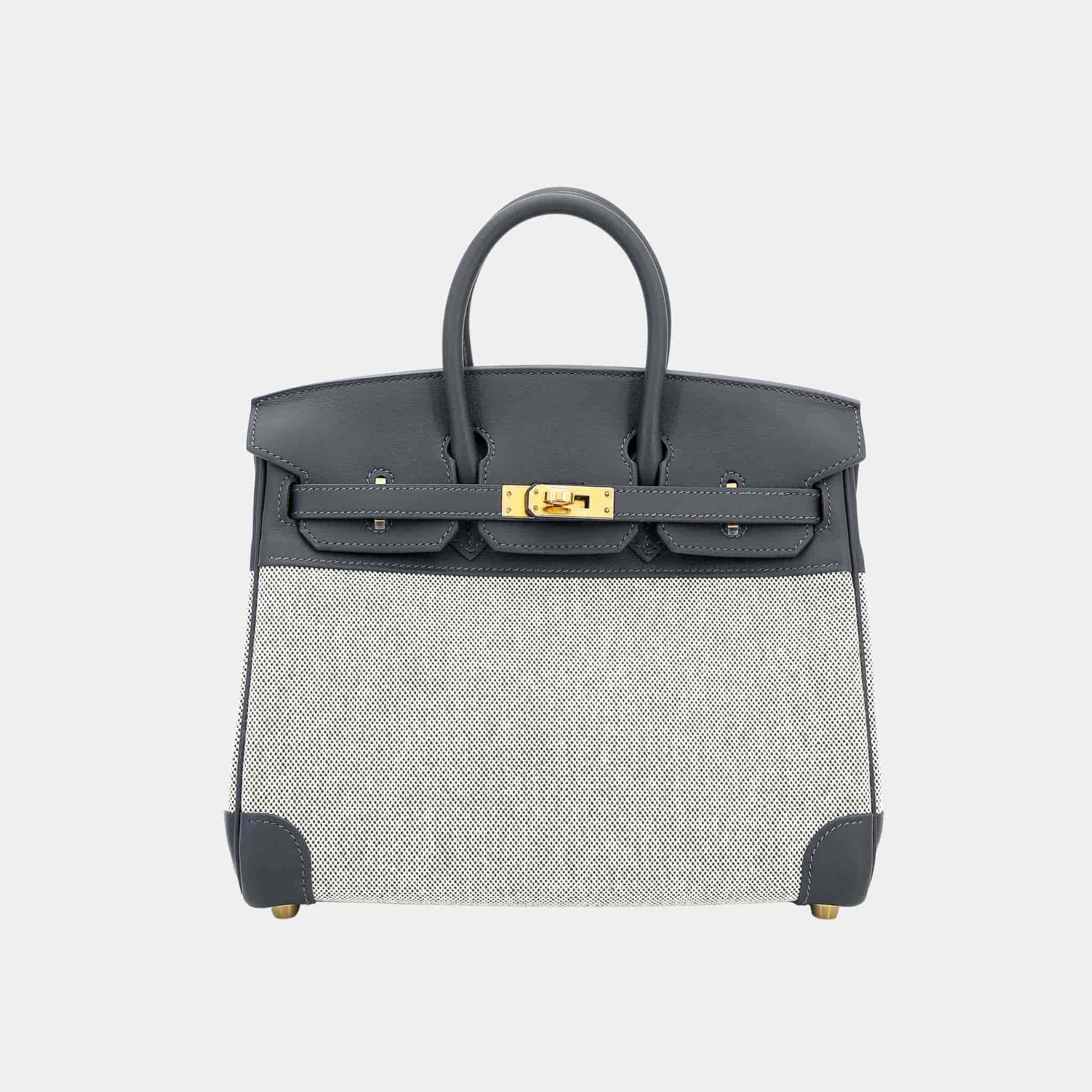 Birkin 25 Toile H Canvas-Swift Ardoise GHW