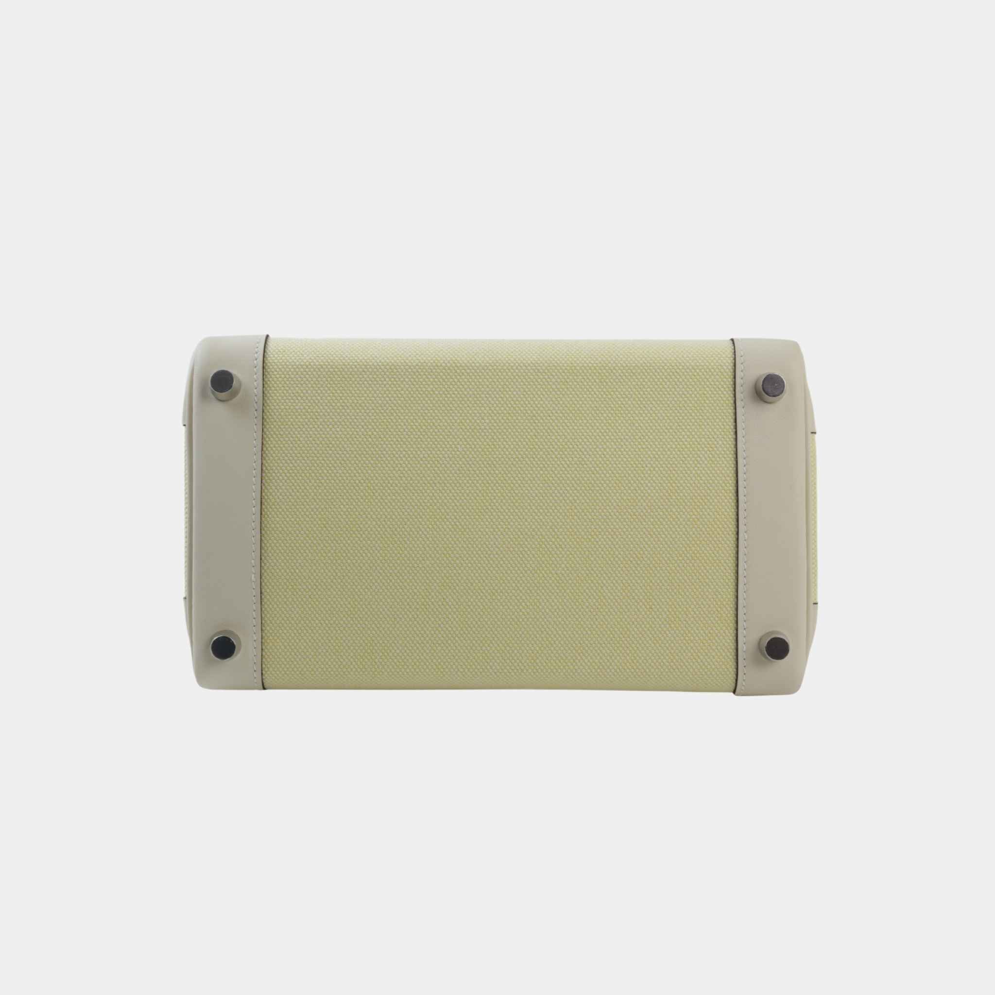 Birkin 25 Toile H Canvas-Swift Nata/Jaune Poussin PHW