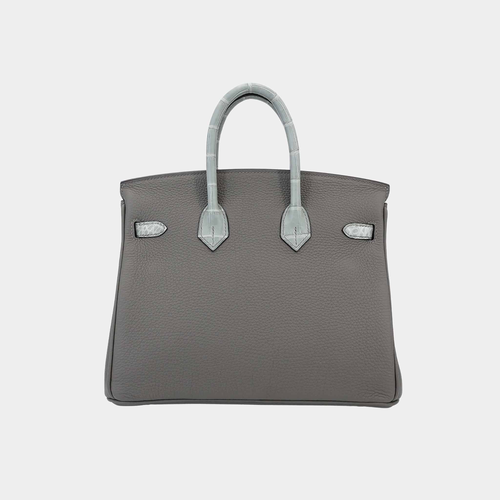 Birkin 25 Touch Togo-Matte Alligator Gris Meyer/Gris Ciment PHW