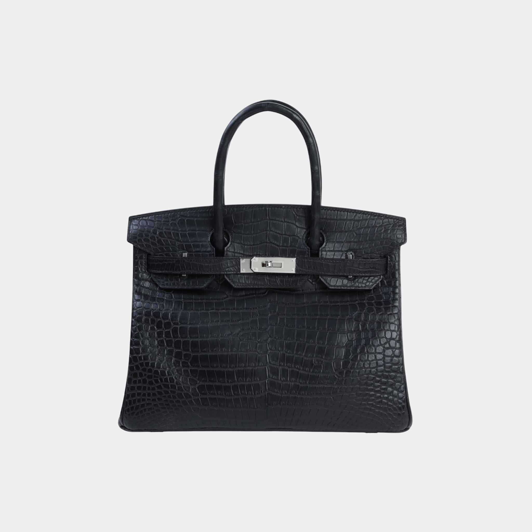 Birkin 30 Porosus Crocodile Black PHW