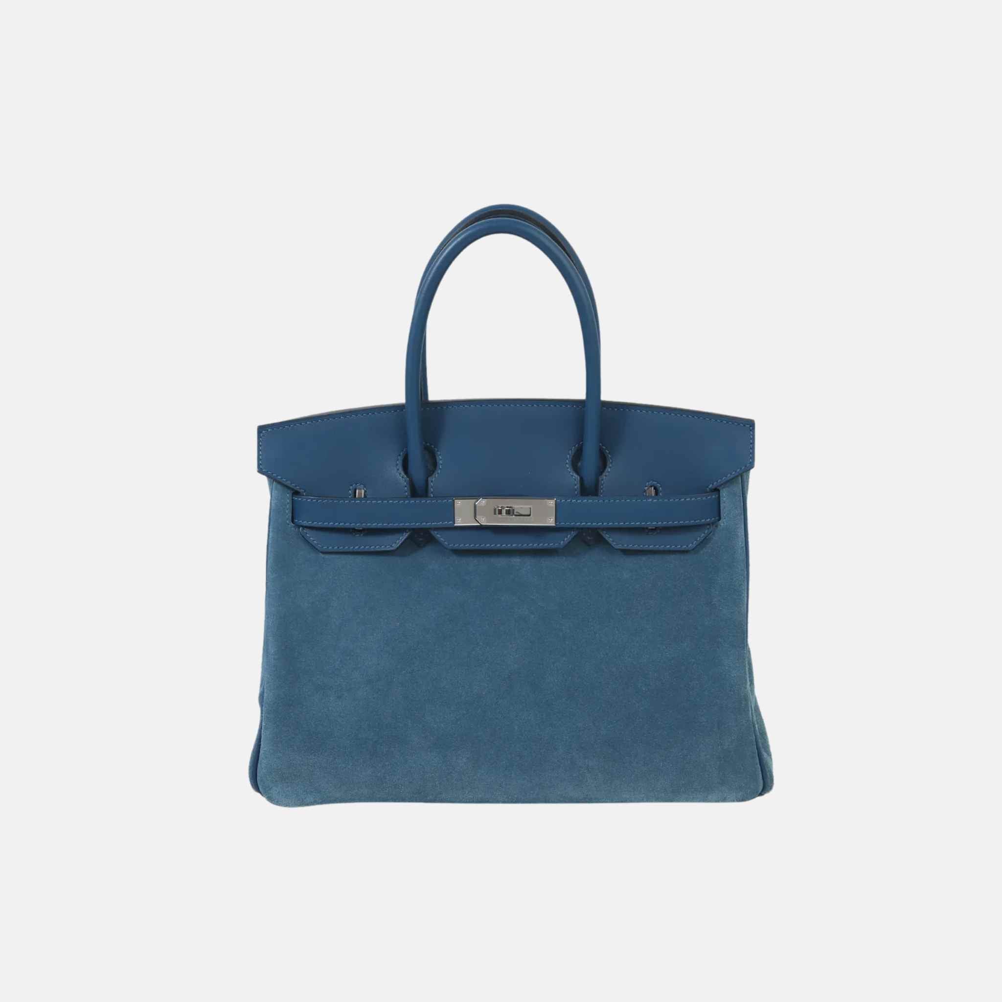 Birkin 30 Swift-Doblis Suede Blue Thalassa PHW