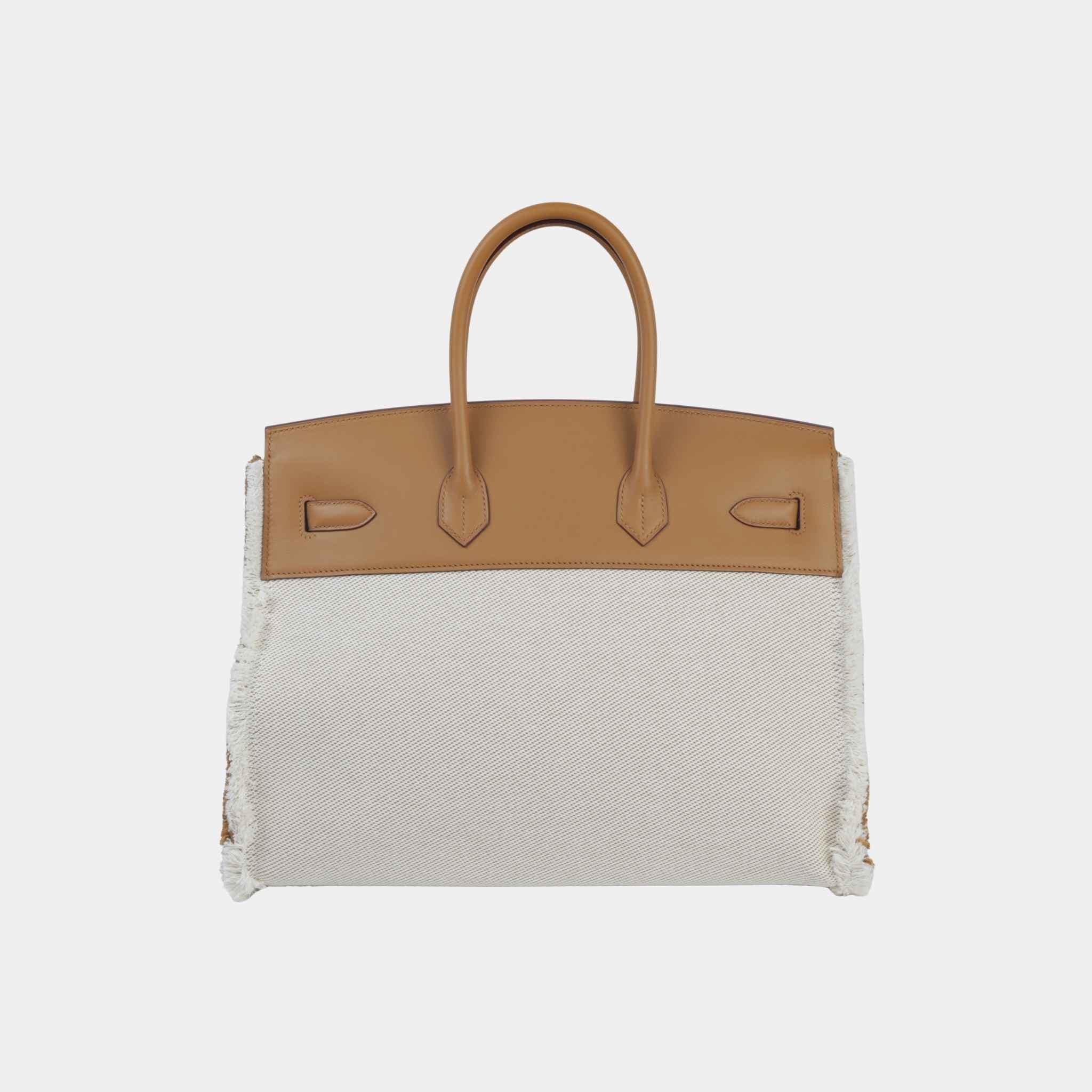 Birkin 35 Fray Fray Toile H Canvas-Swift Sesame PHW