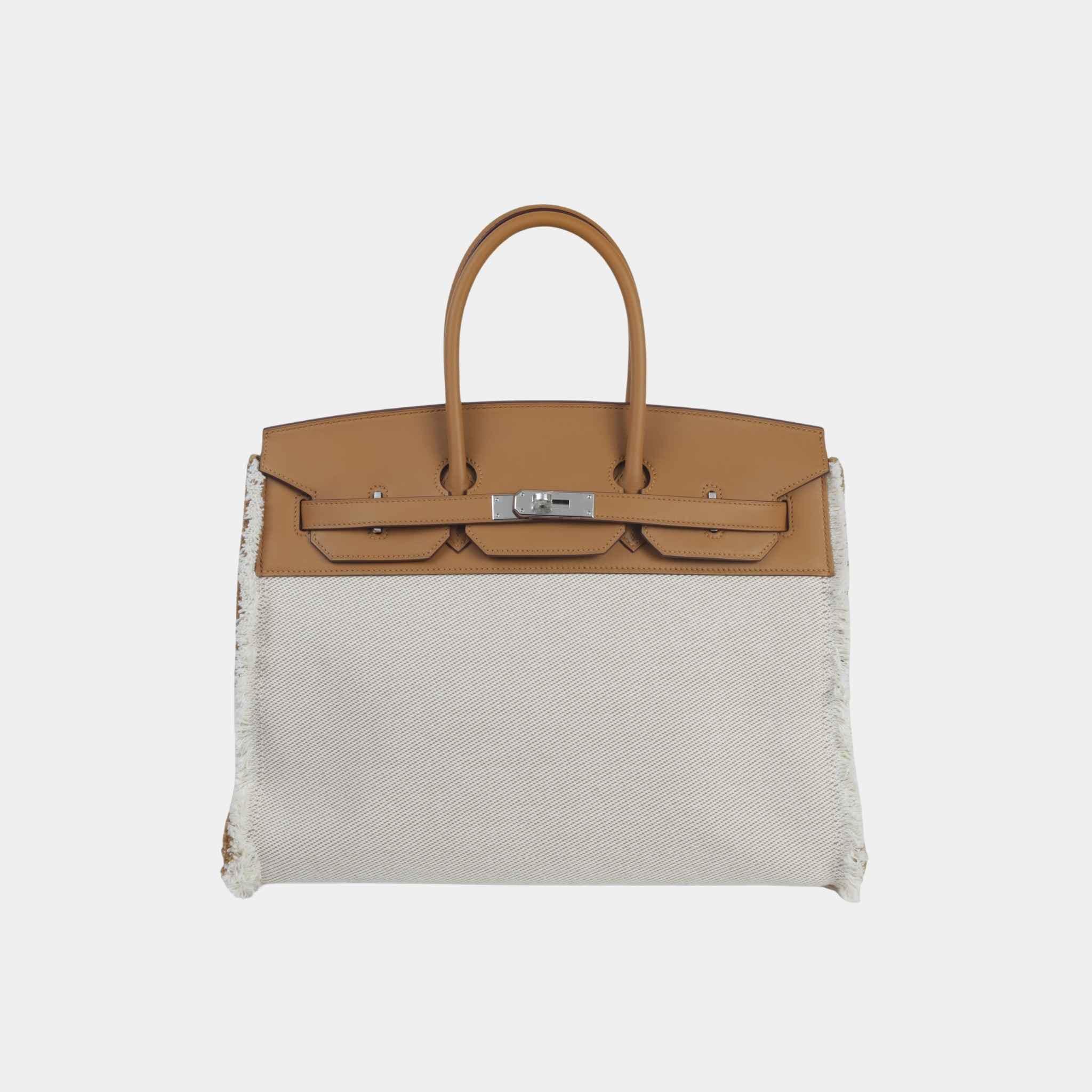 Birkin 35 Fray Fray Toile H Canvas-Swift Sesame PHW