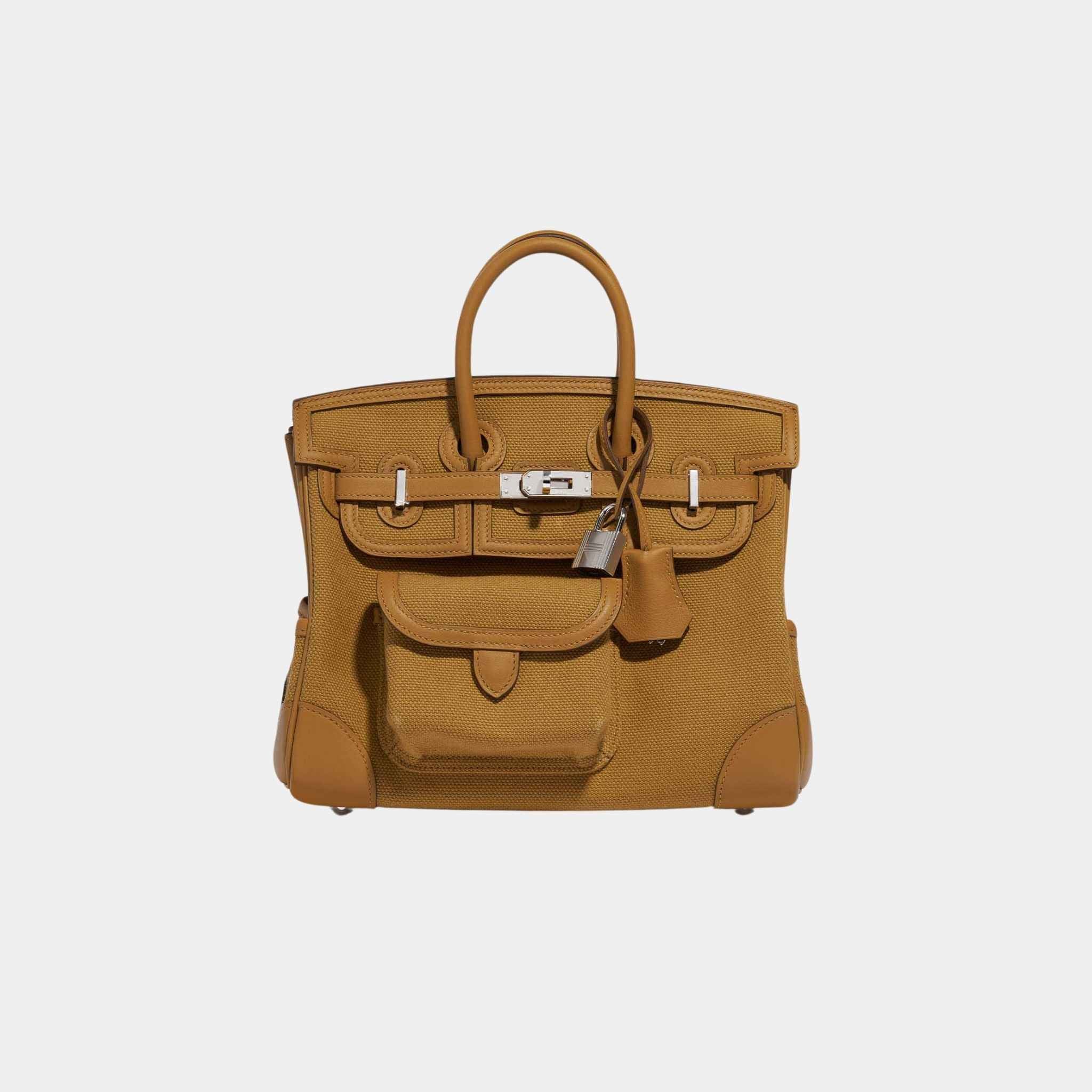 Birkin Cargo 25 Toile Goeland Veau Swift Desert Sesame