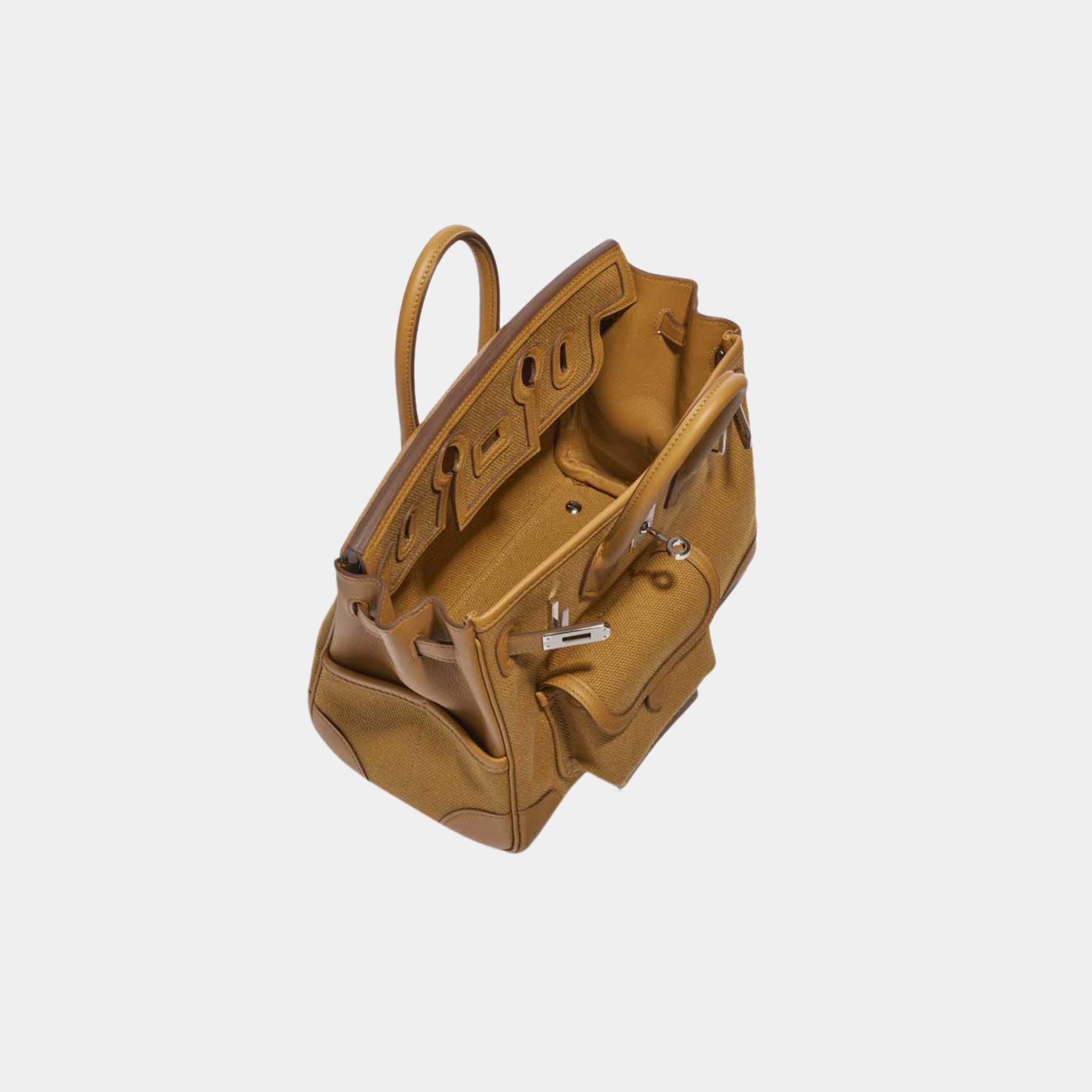 Birkin Cargo 25 Toile Goeland Veau Swift Desert Sesame