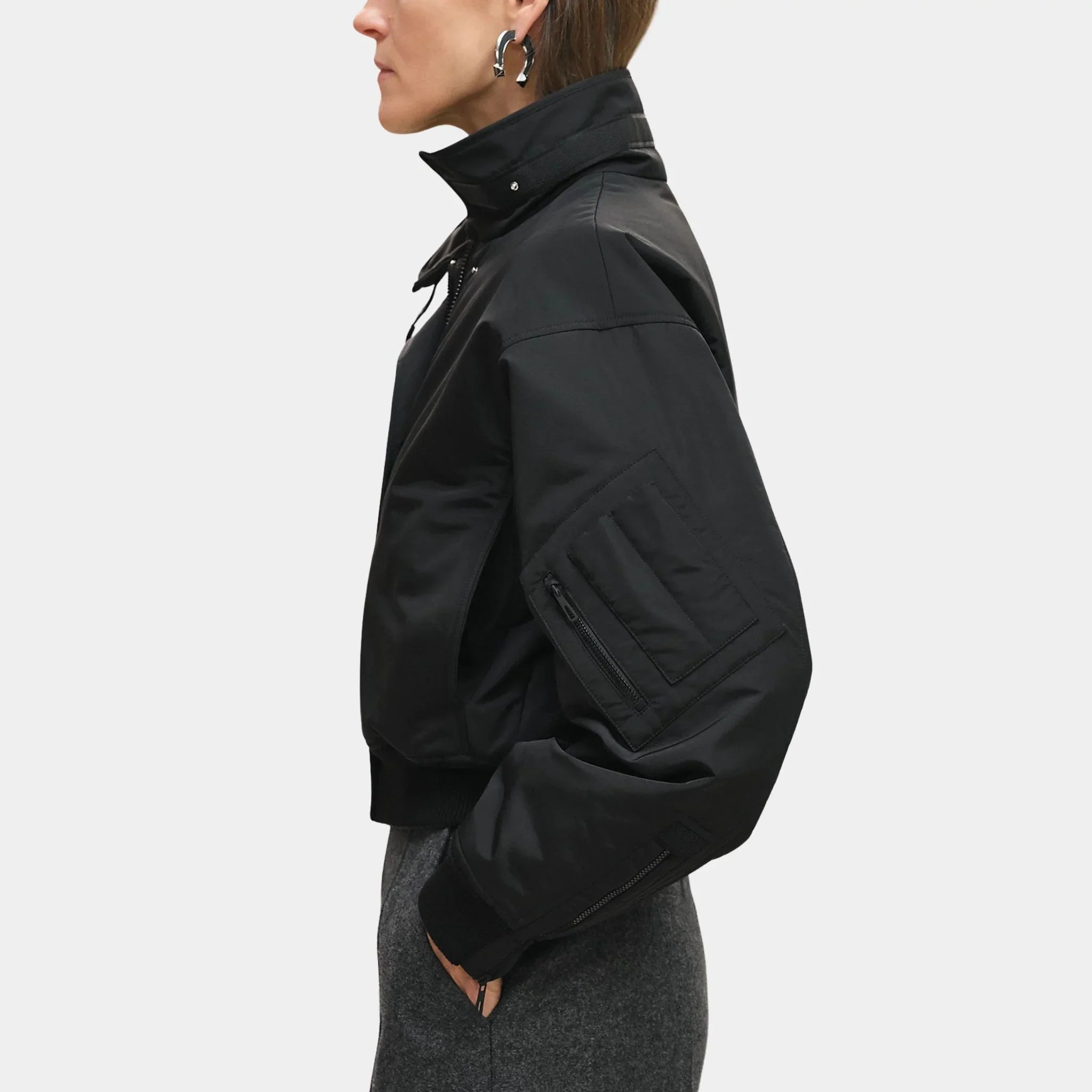 Bomber Jacket in Technical Wool