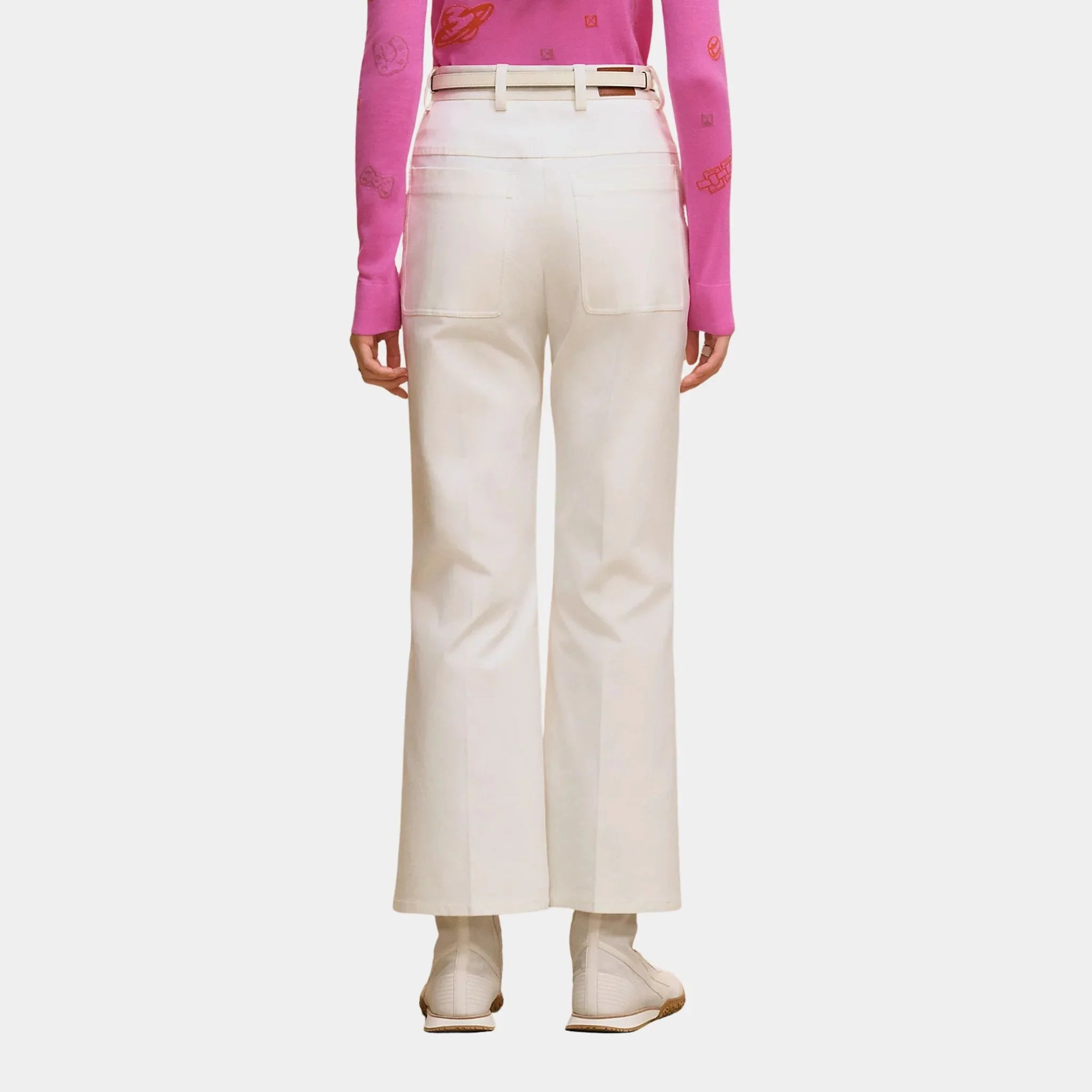 Bootcut Pants in Double Stretch Cotton Twill