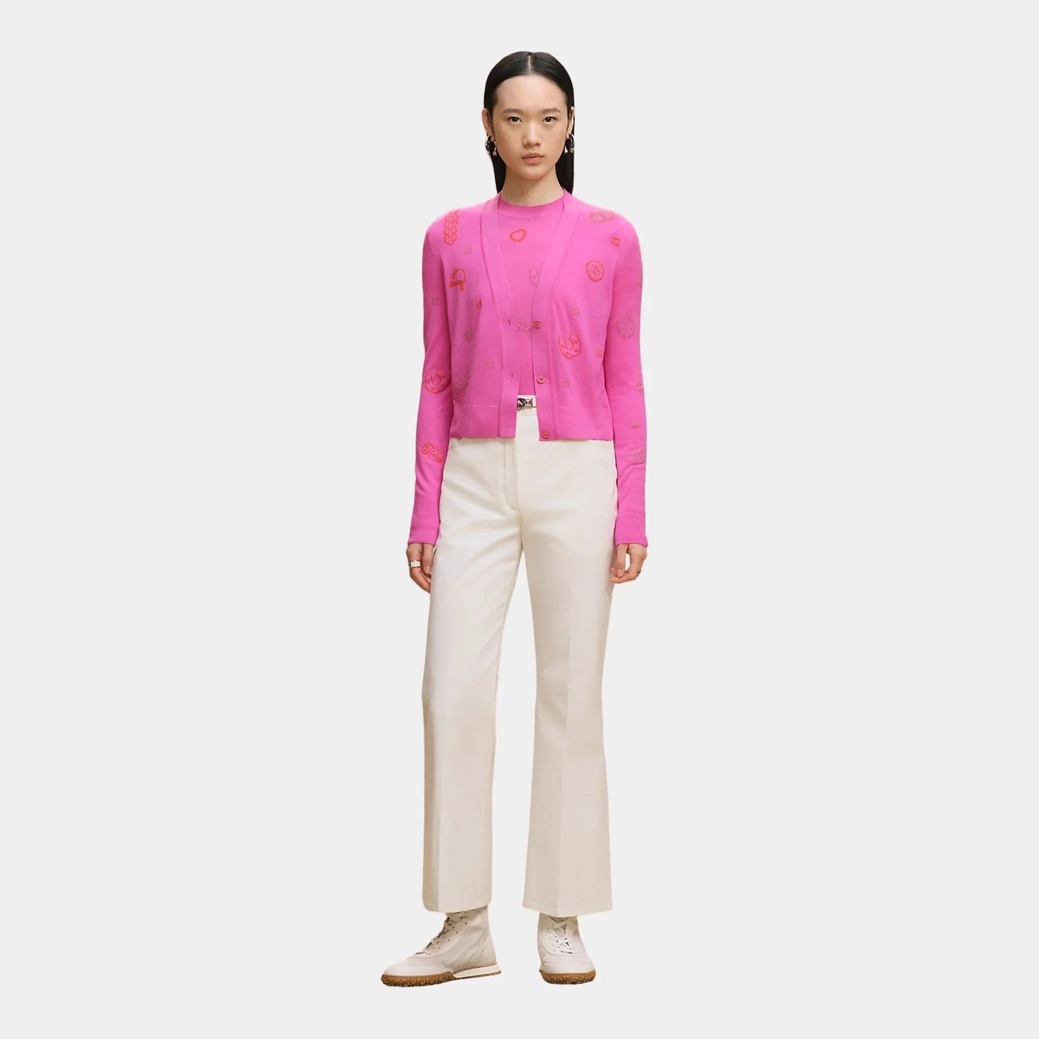 Bootcut Pants in Double Stretch Cotton Twill