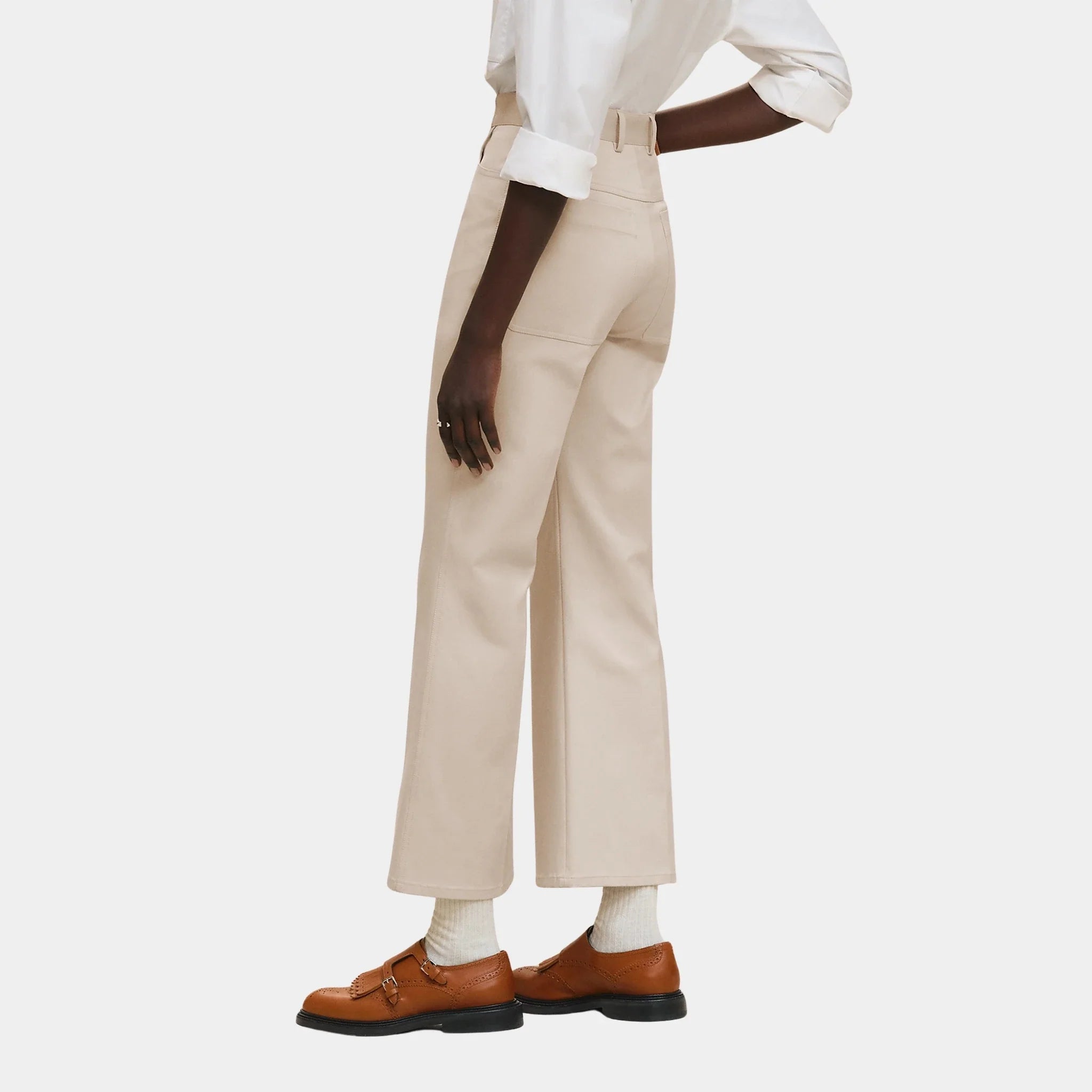 Bootcut Pants in Double Stretch Cotton Twill