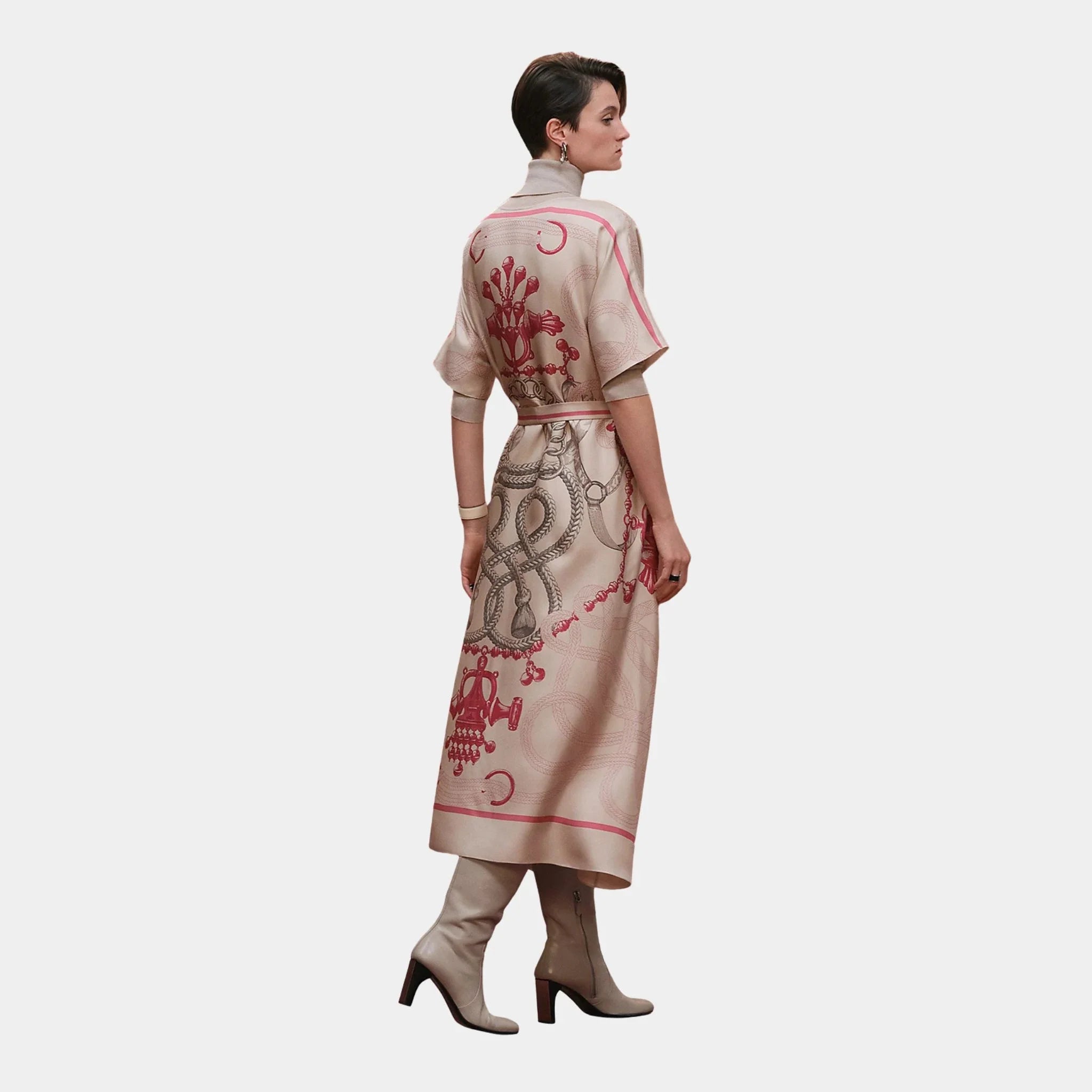 Caftan in Palefroi Remix Printed Silk