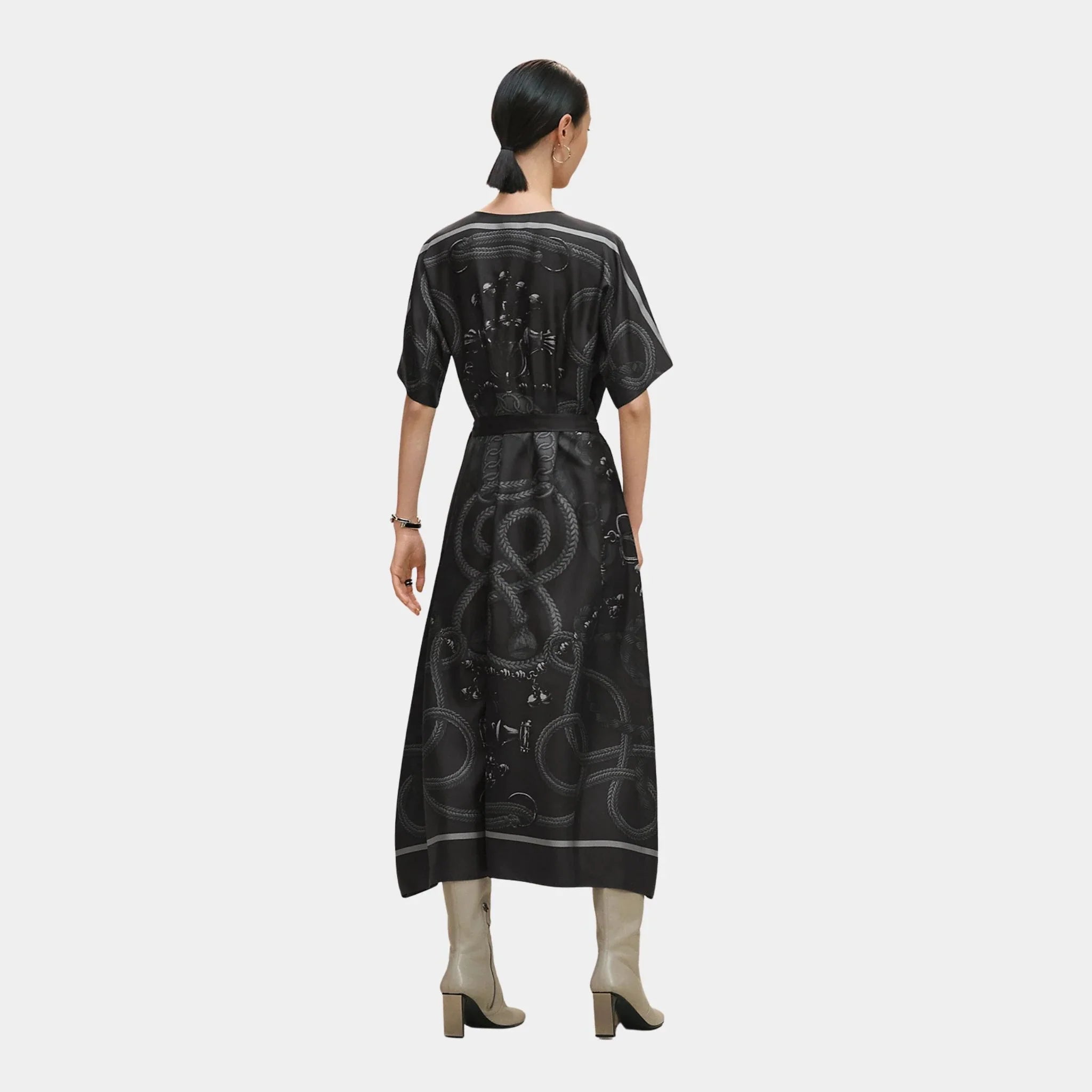 Caftan in Palefroi Remix Printed Silk