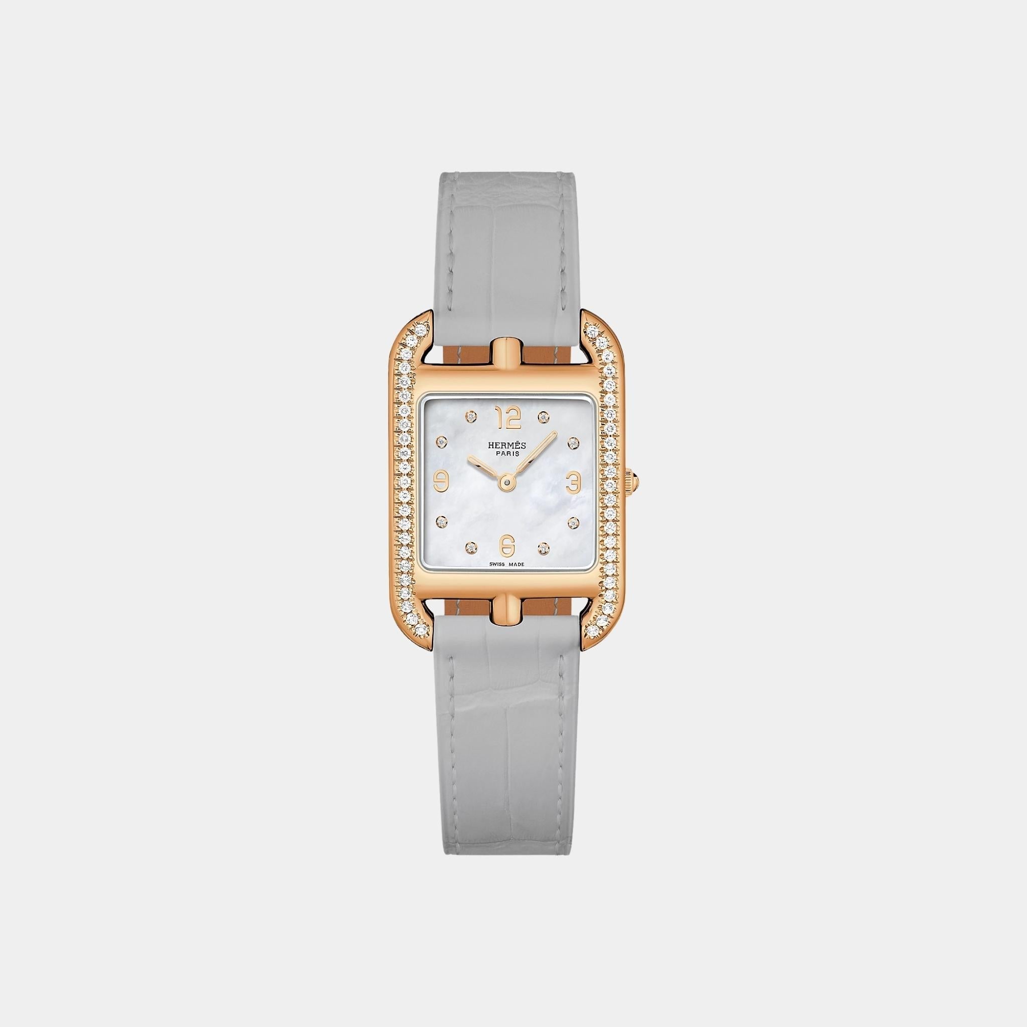 Cape Cod 31 mm Set-In Rose Gold With Gray Alligator Strap