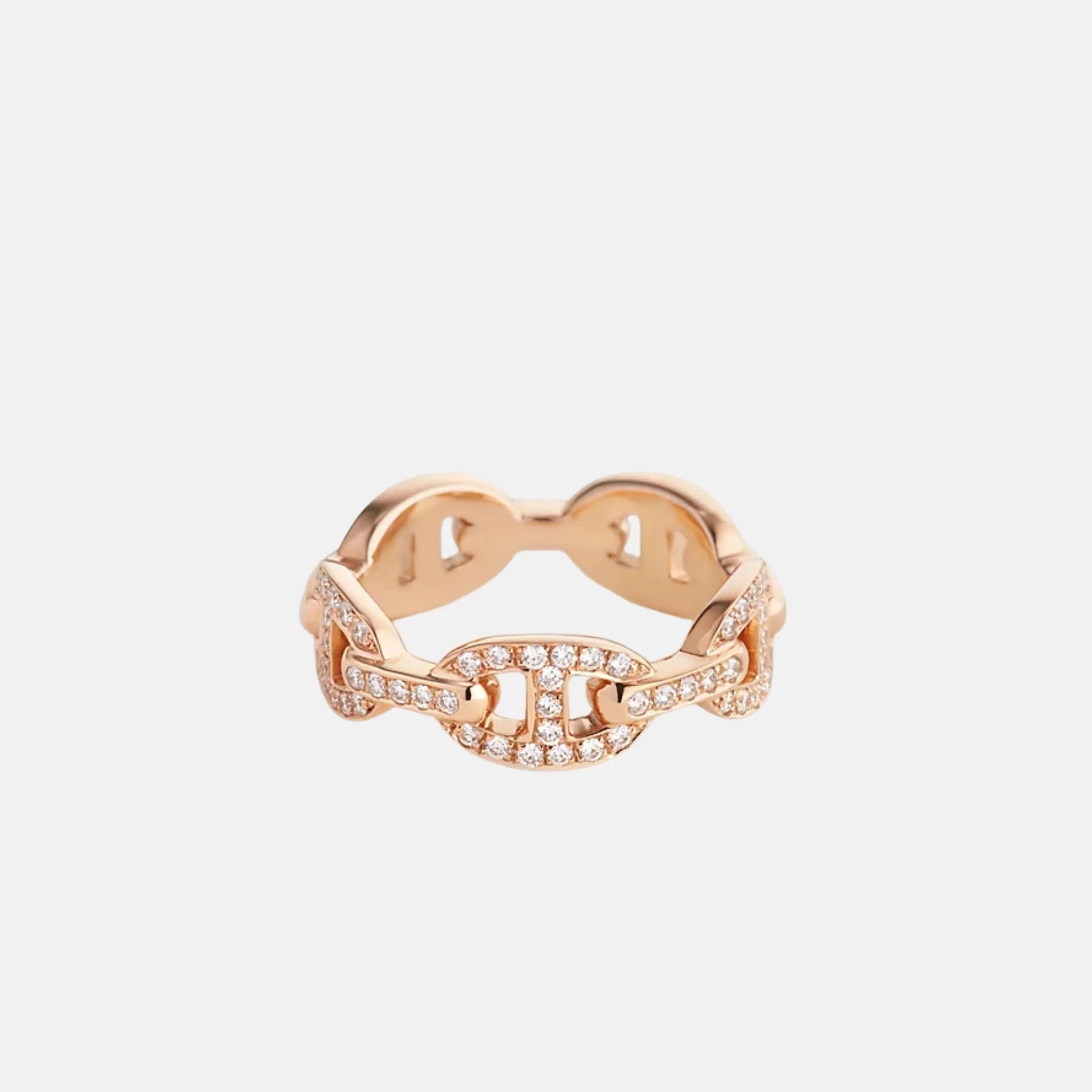 Chained Anchor Ring Small Model Rose Gold Diamonds
