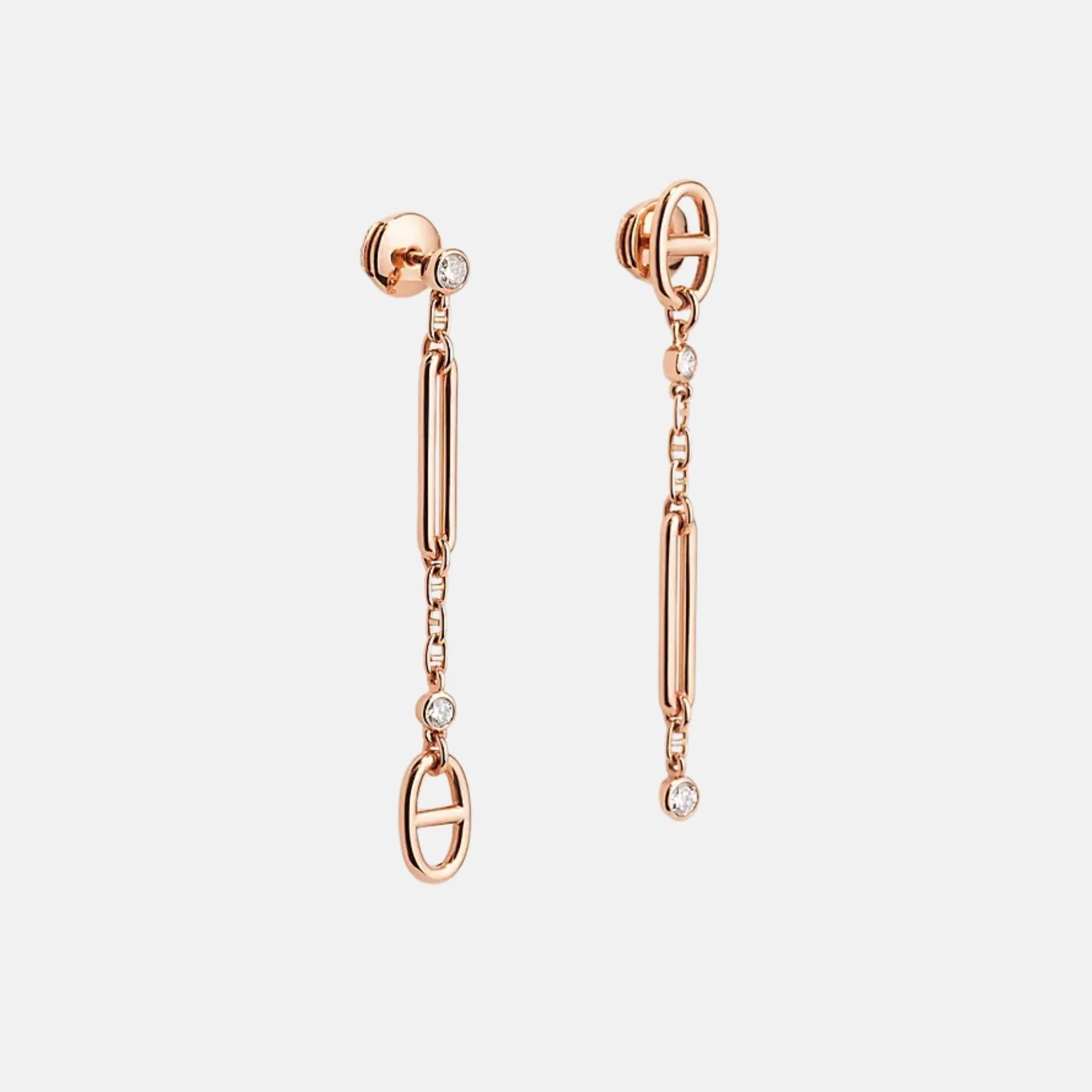 Chaos Anchor Chain Earrings Rose Gold