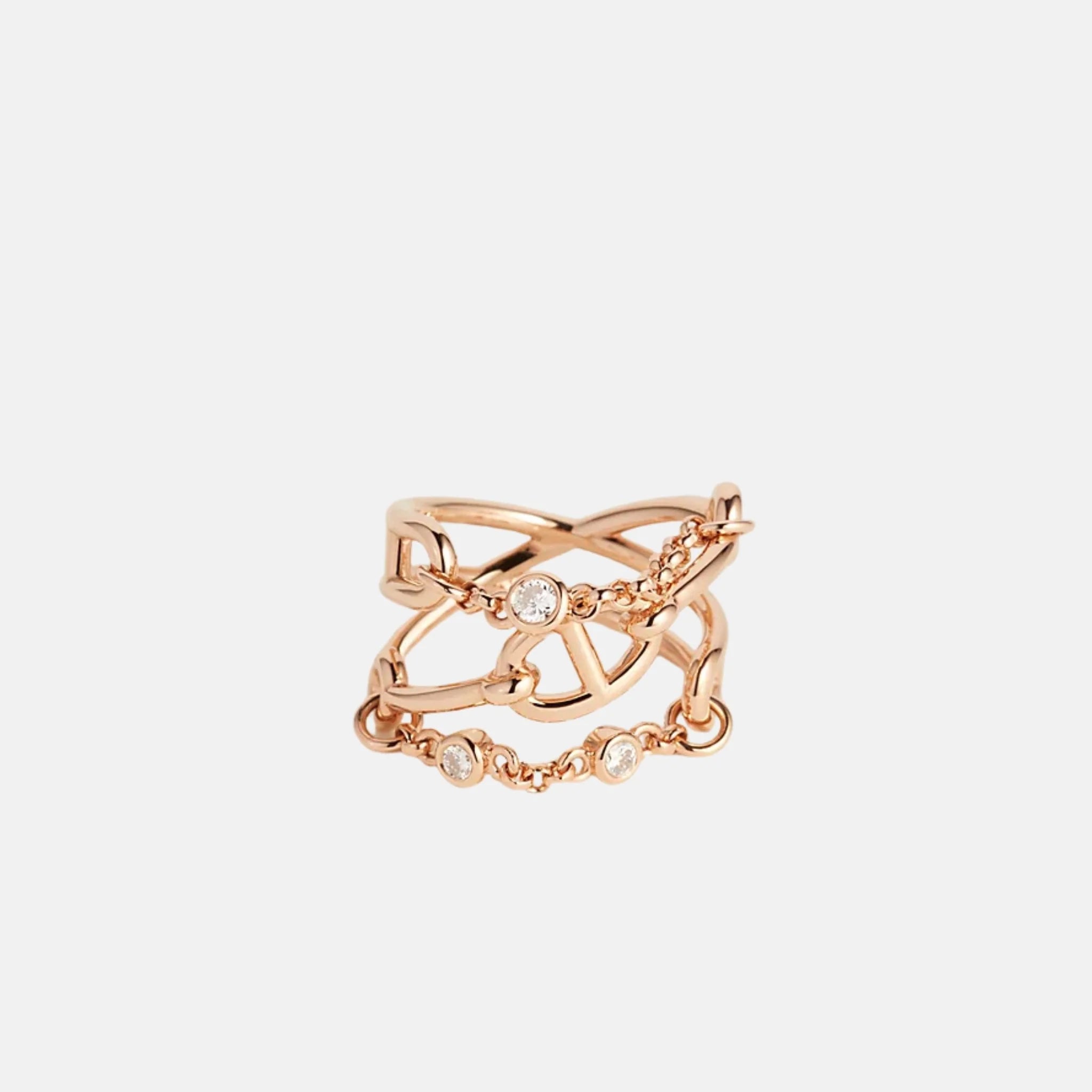 Chaos Anchor Chain Ring Medium Model Rose Gold