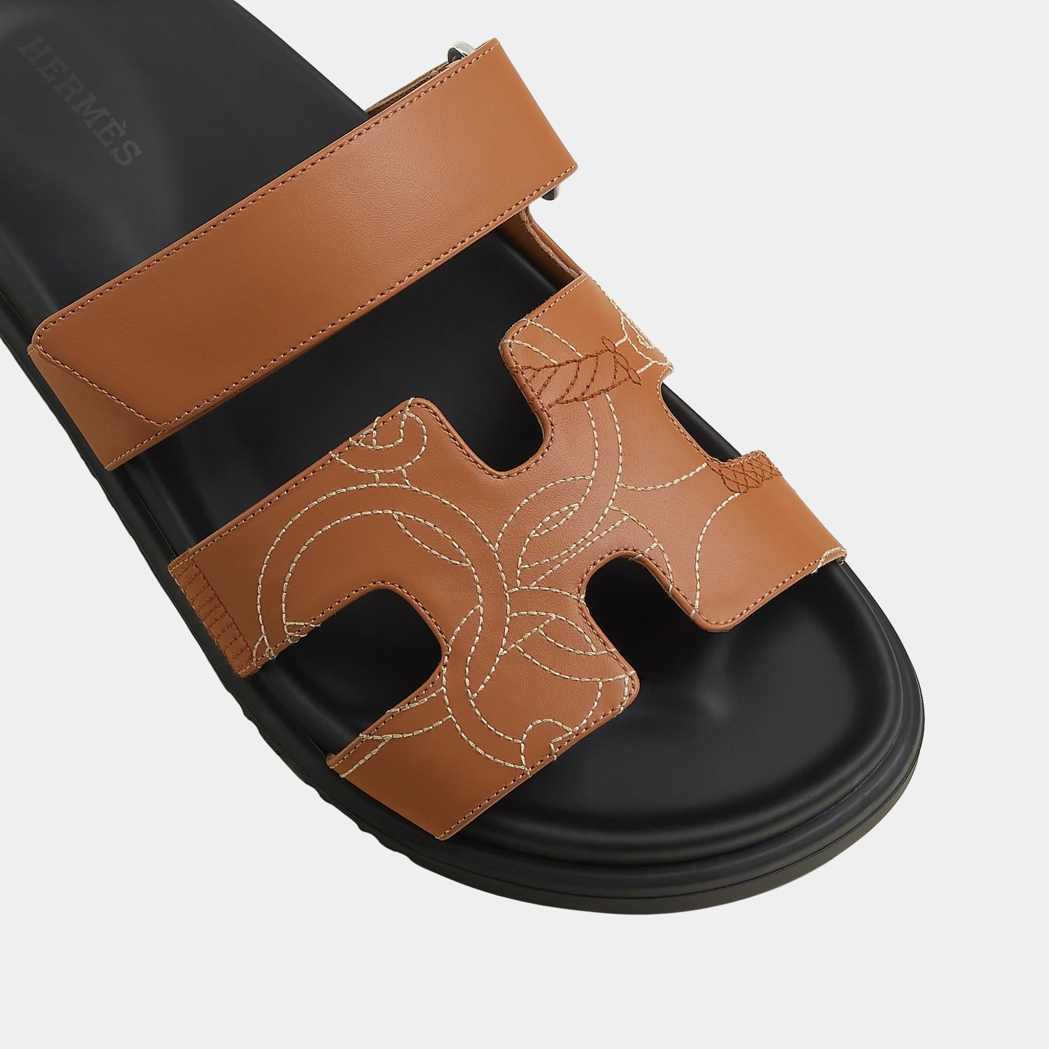 Chypre Sandal in Panoplie Equestre Embroidered Calfskin