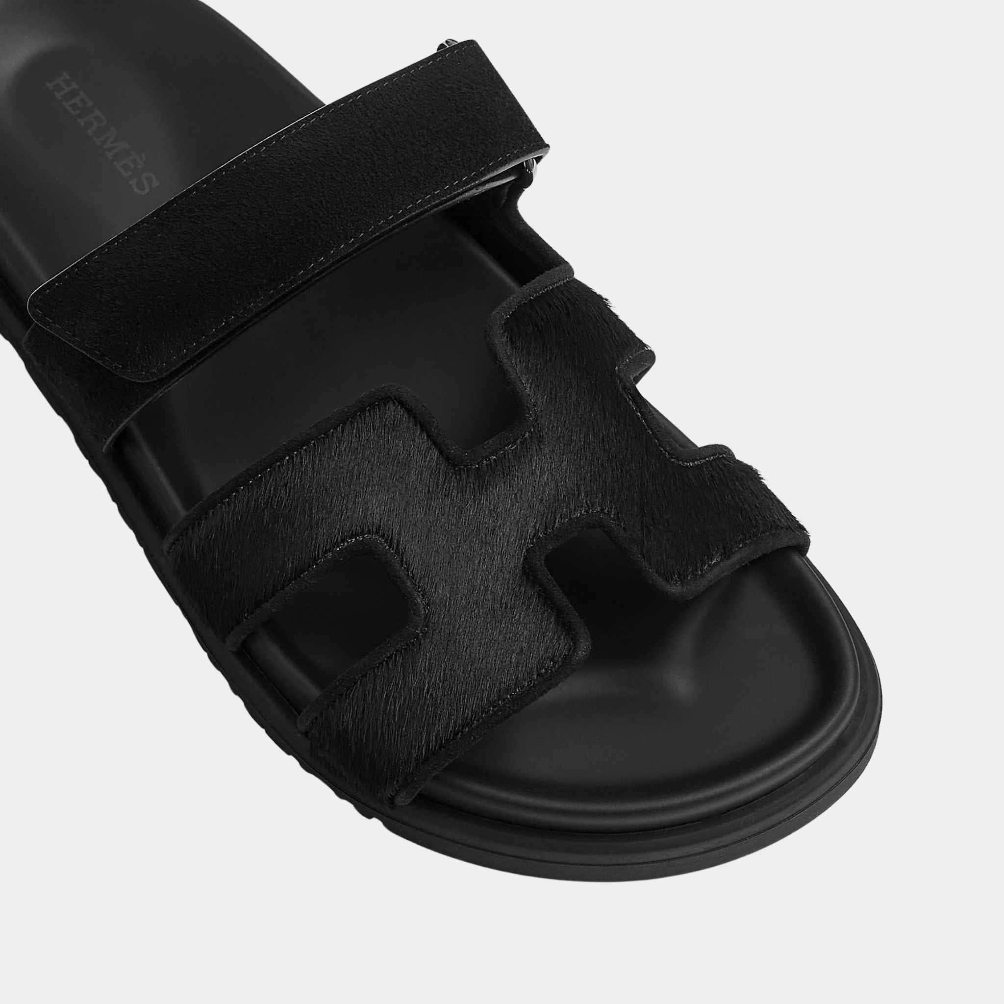 Chypre Sandals Black Calfskin Suede