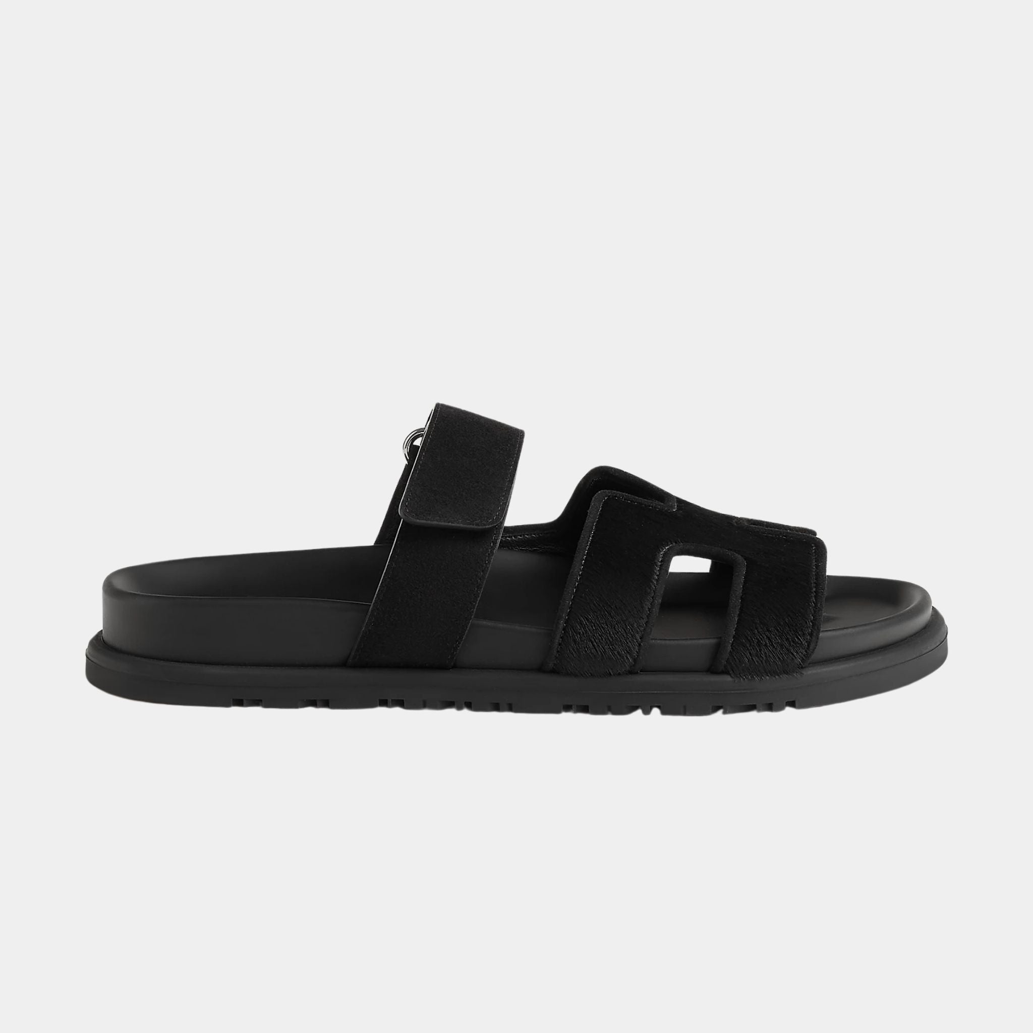 Chypre Sandals Black Calfskin Suede