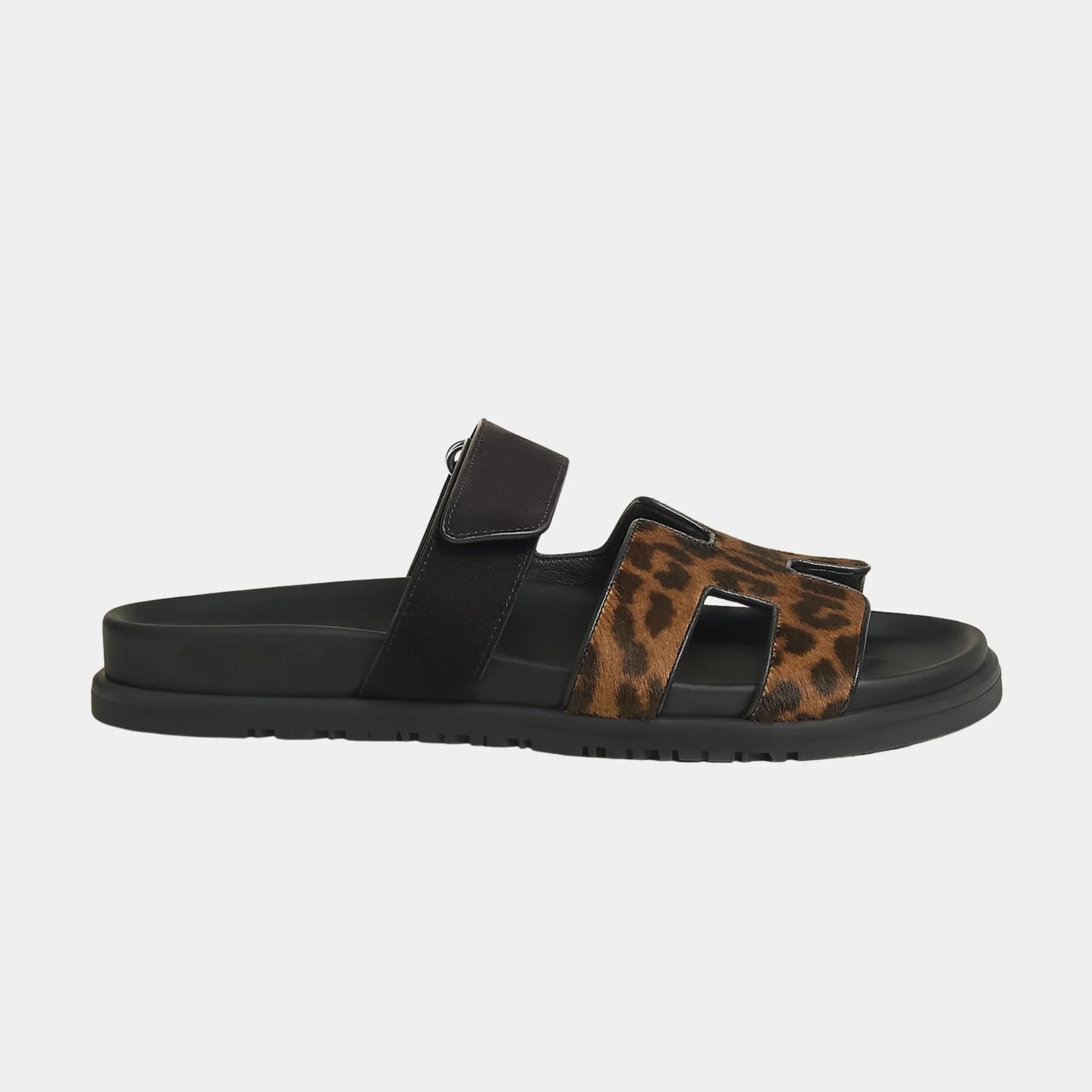 Chypre Sandals in Moire Calfskin and Suede Goatskin