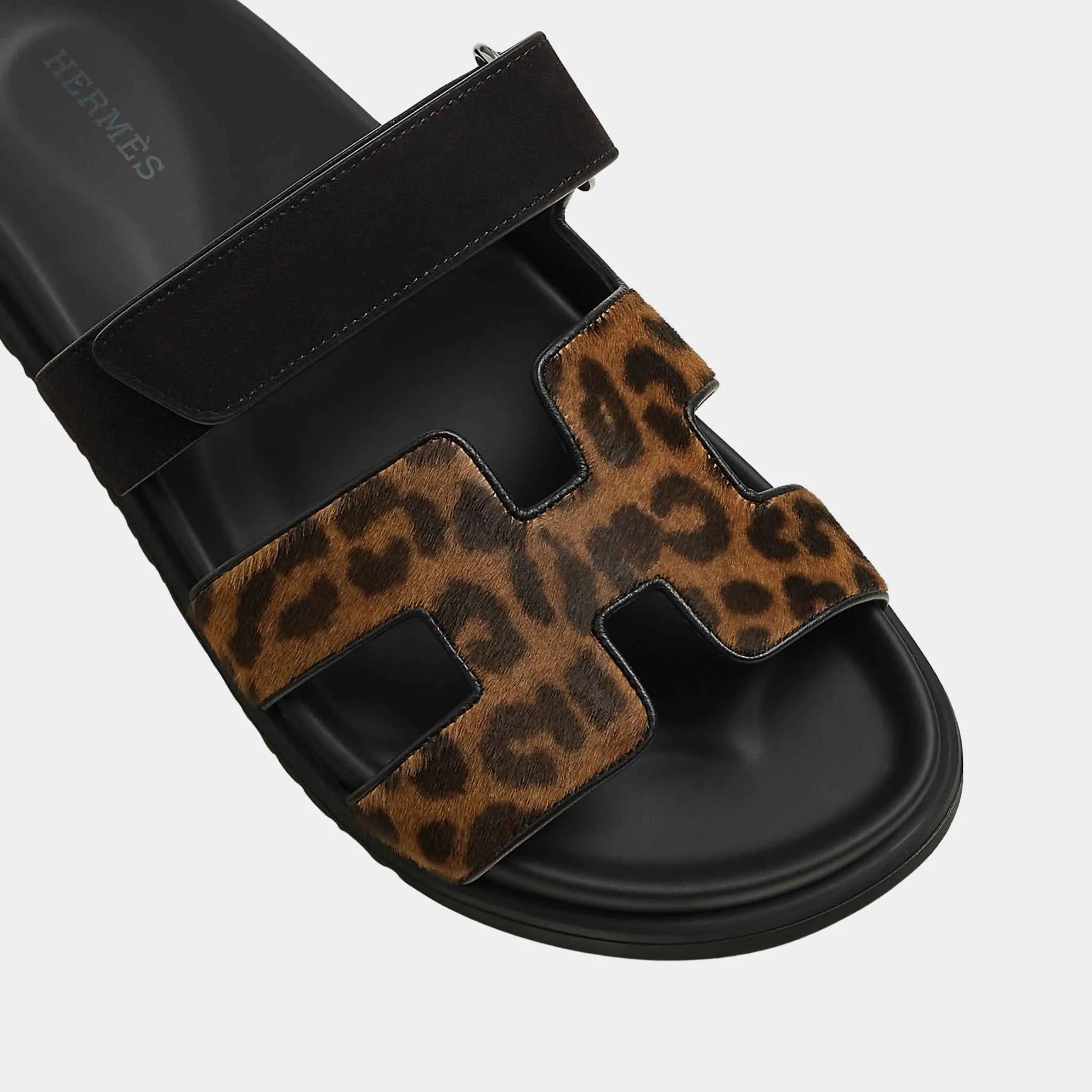 Chypre Sandals in Moire Calfskin and Suede Goatskin