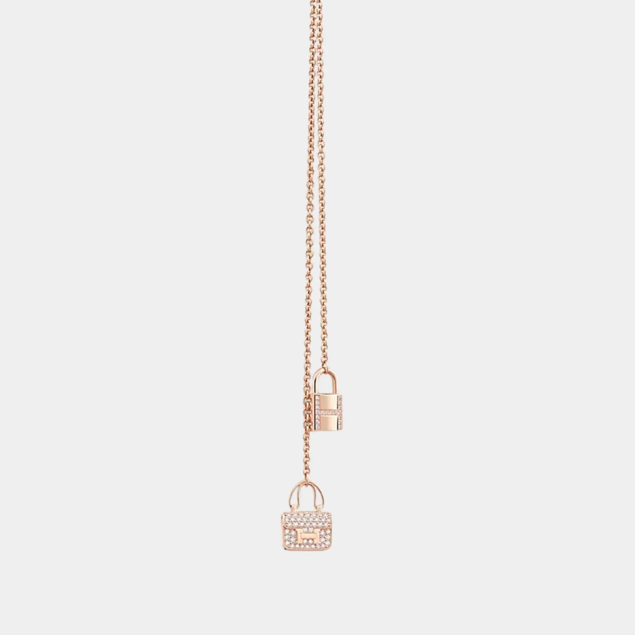 Constance Amulets Necklace Rose Gold - Diamonds