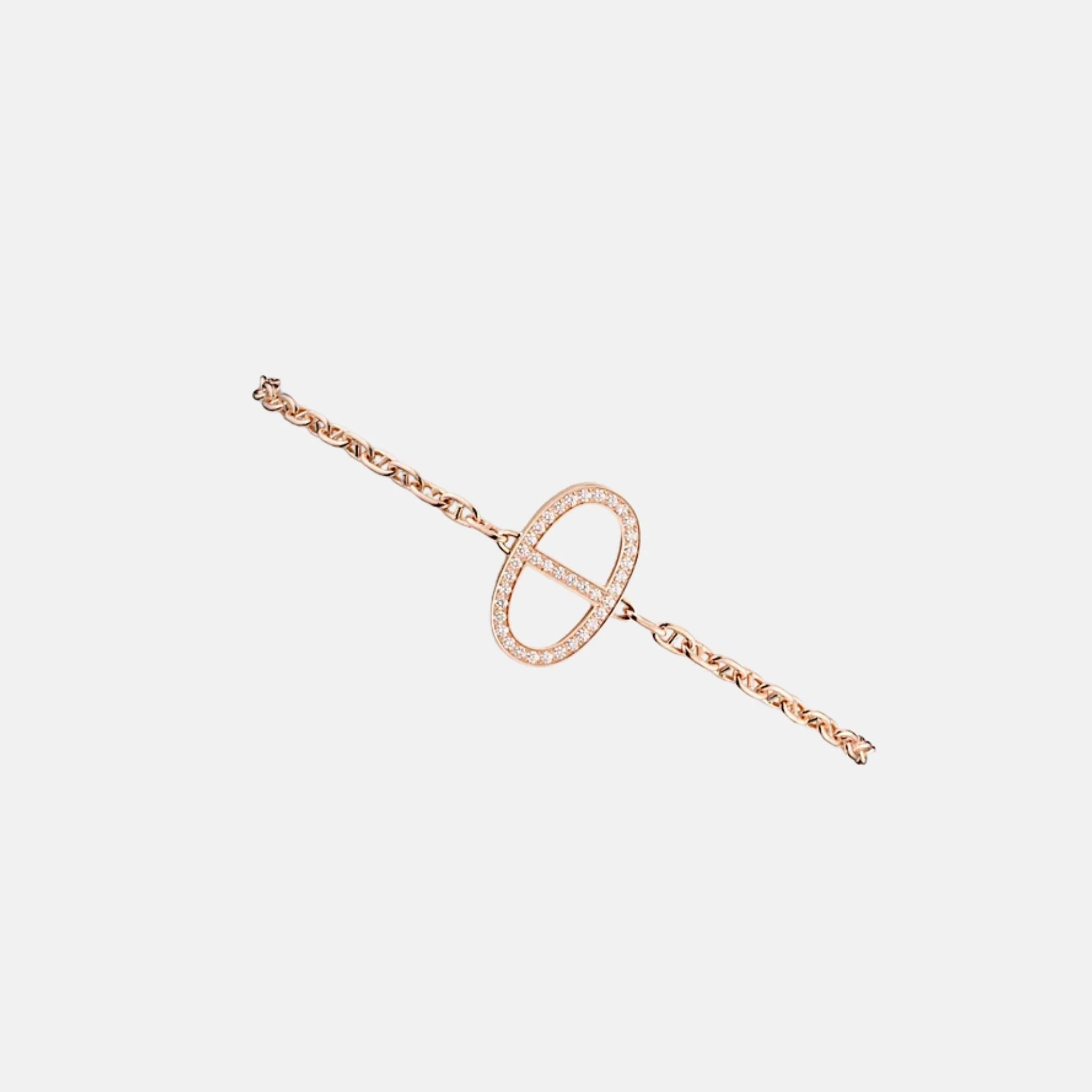 Contour Anchor Chain Bracelet Rose gold Diamond
