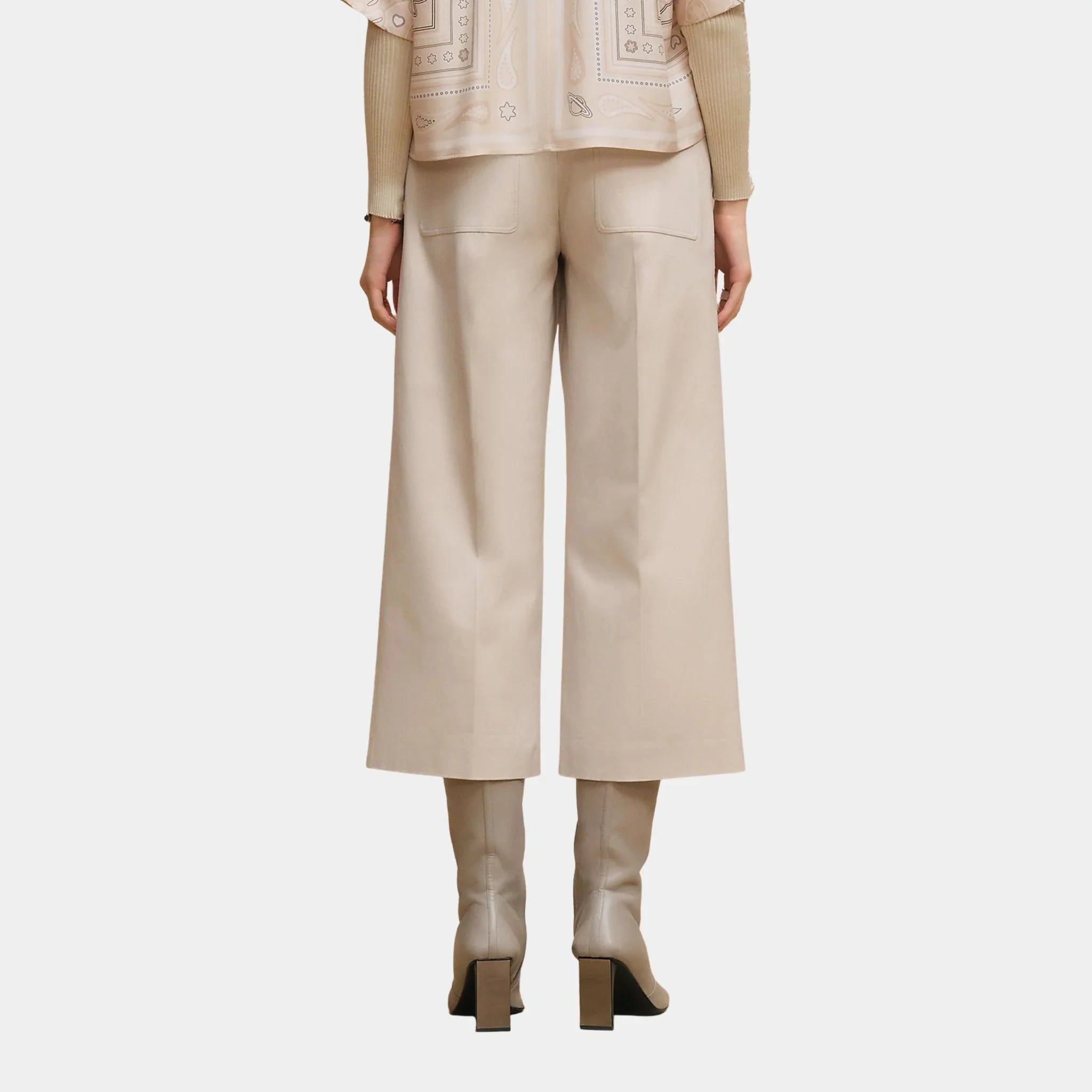 Cropped Pants in Double Stretch Cotton Twill