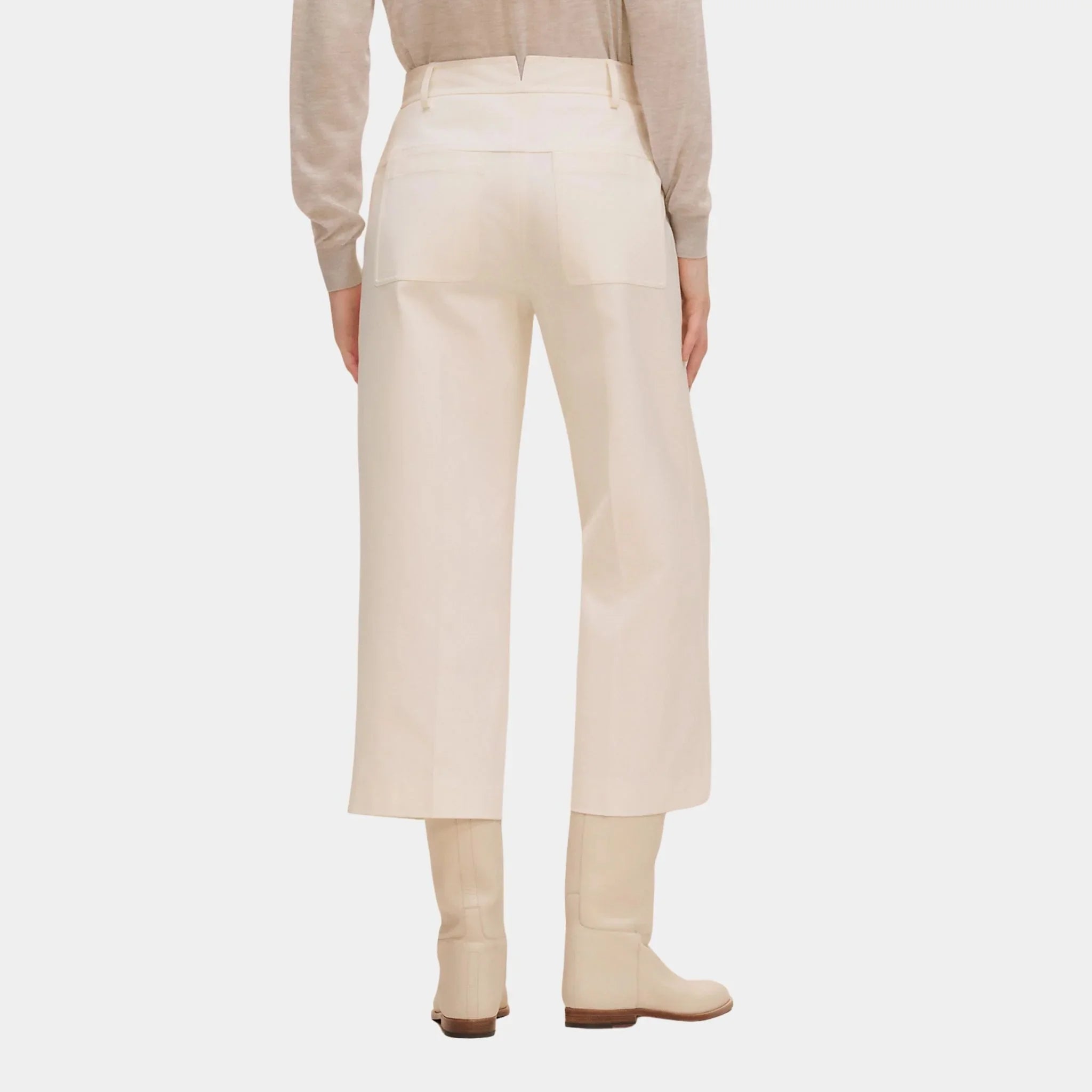 Cropped Pants in Double Stretch Cotton Twill