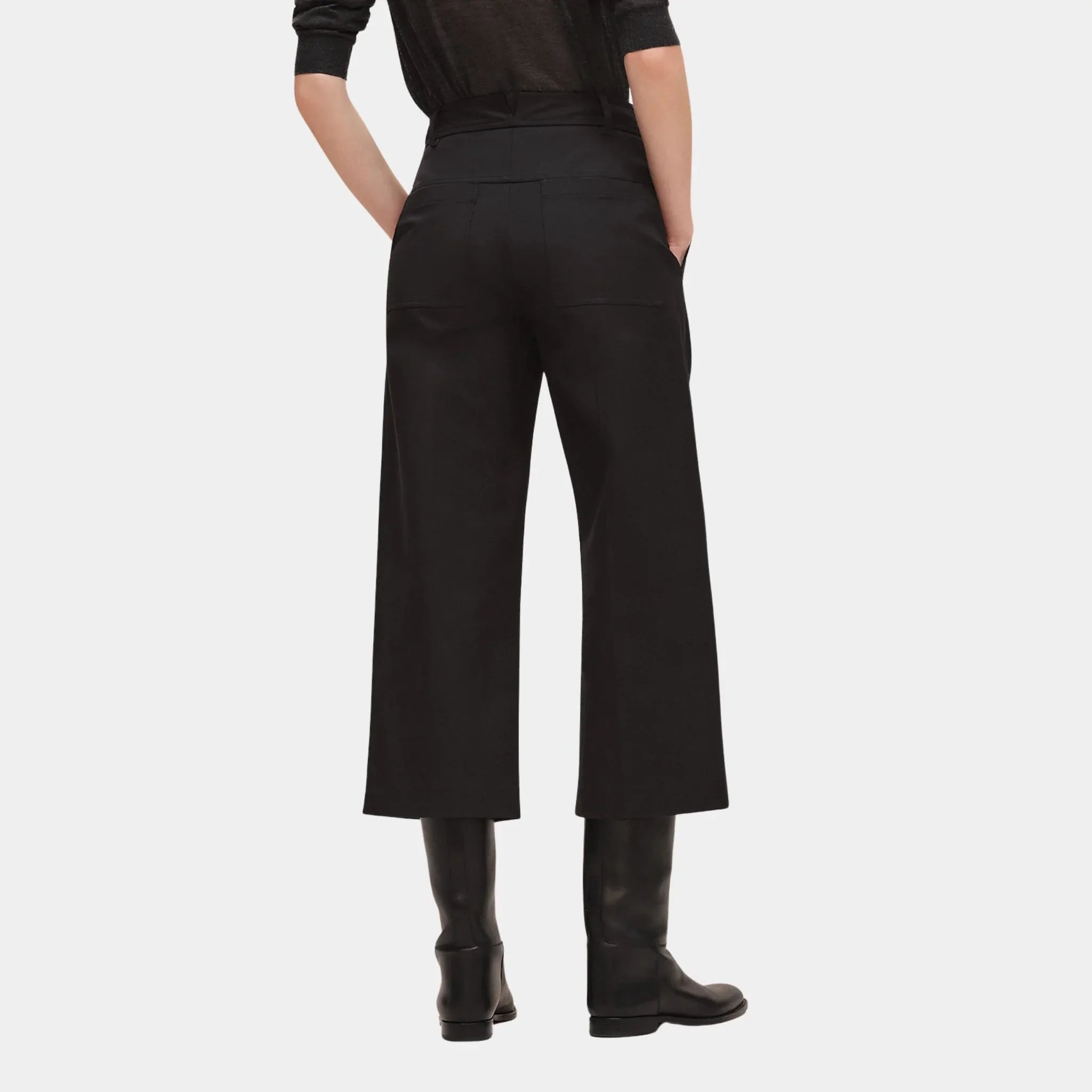 Cropped Pants in Double Stretch Cotton Twill
