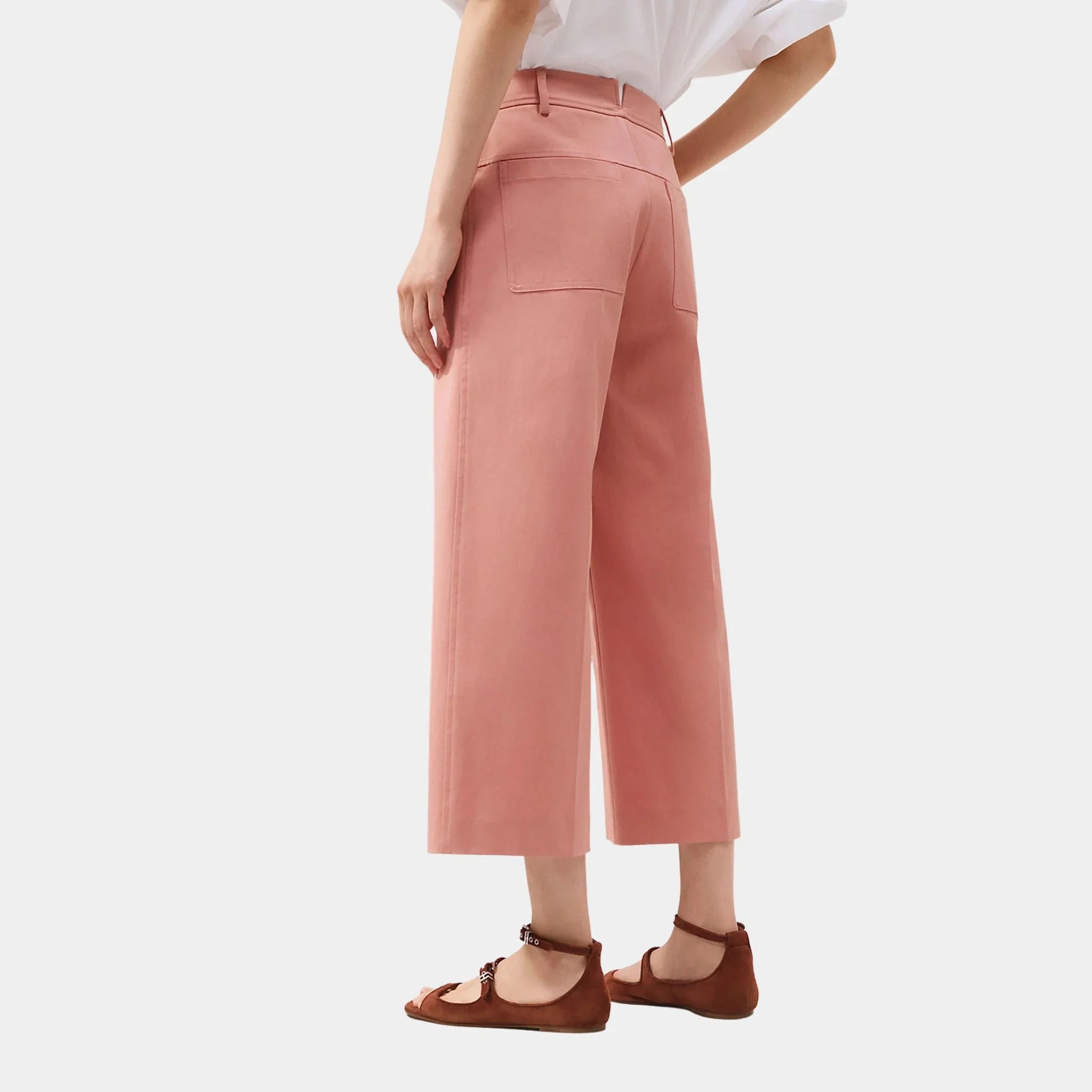 Cropped Pants in Double Stretch Cotton Twill