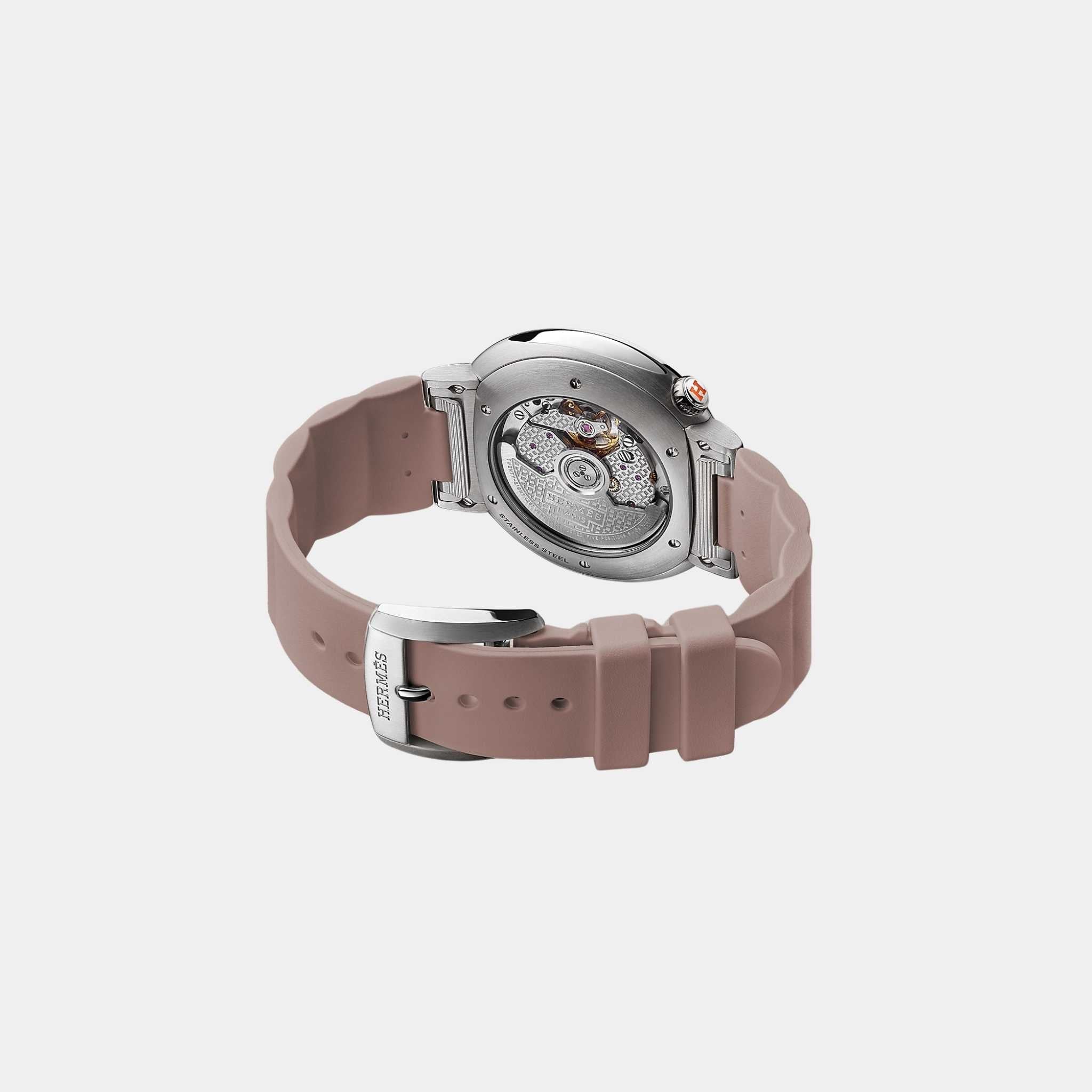 Cut 36 mm Steel Watch With Glycine Rubber Strap