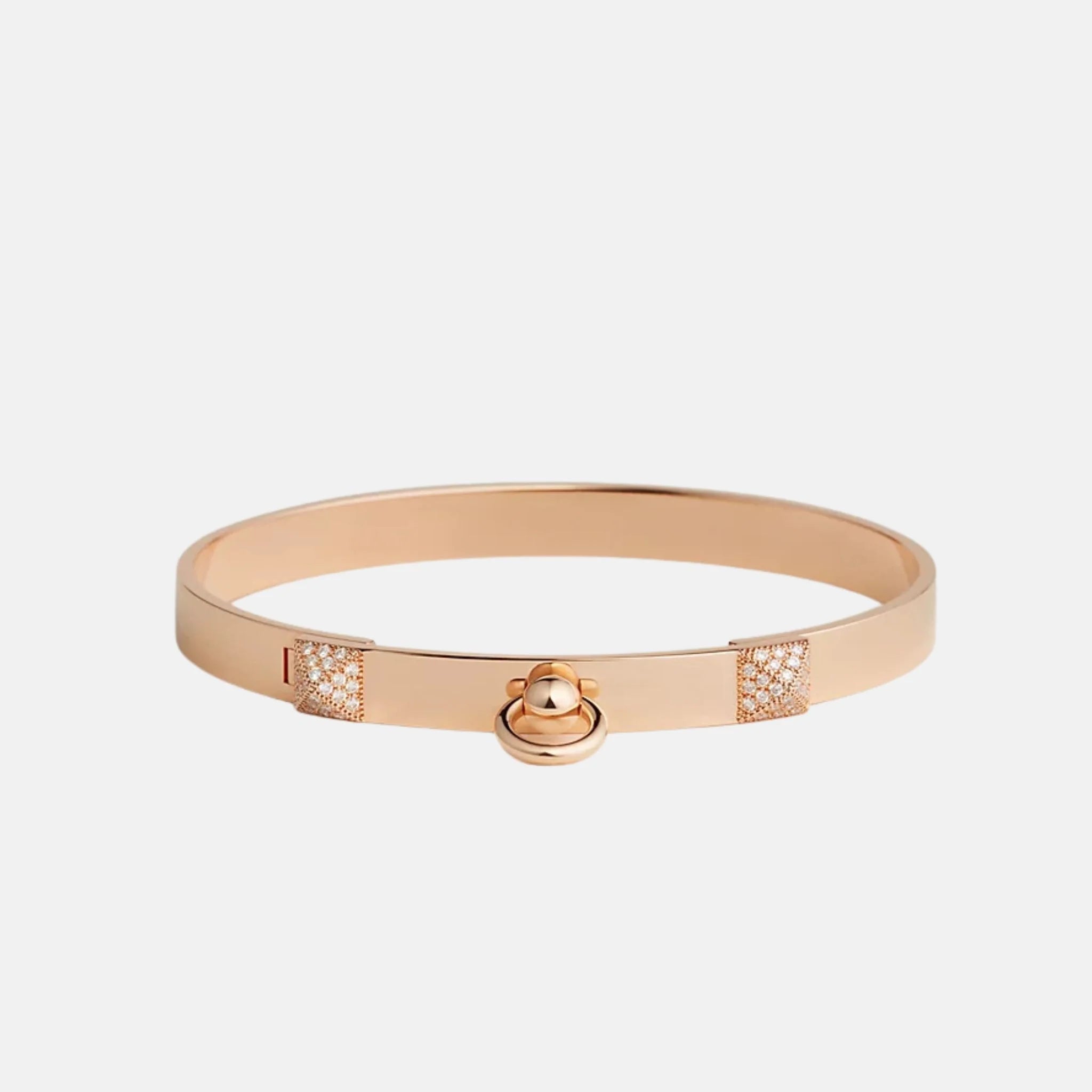 Dog Collar Bracelet Small Model Rose Gold Diamond