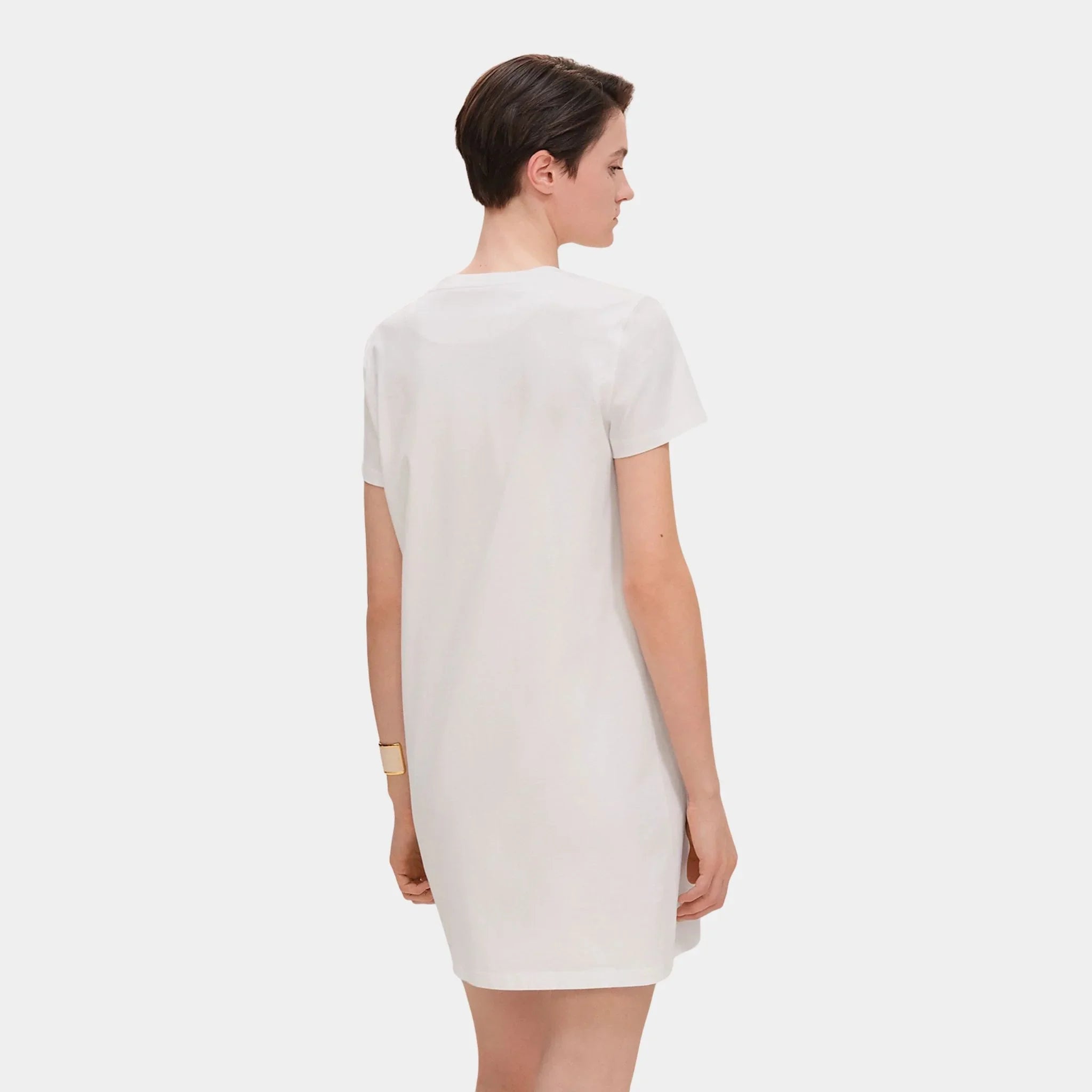 Embroidered Pocket Dress in Plain Cotton Jersey