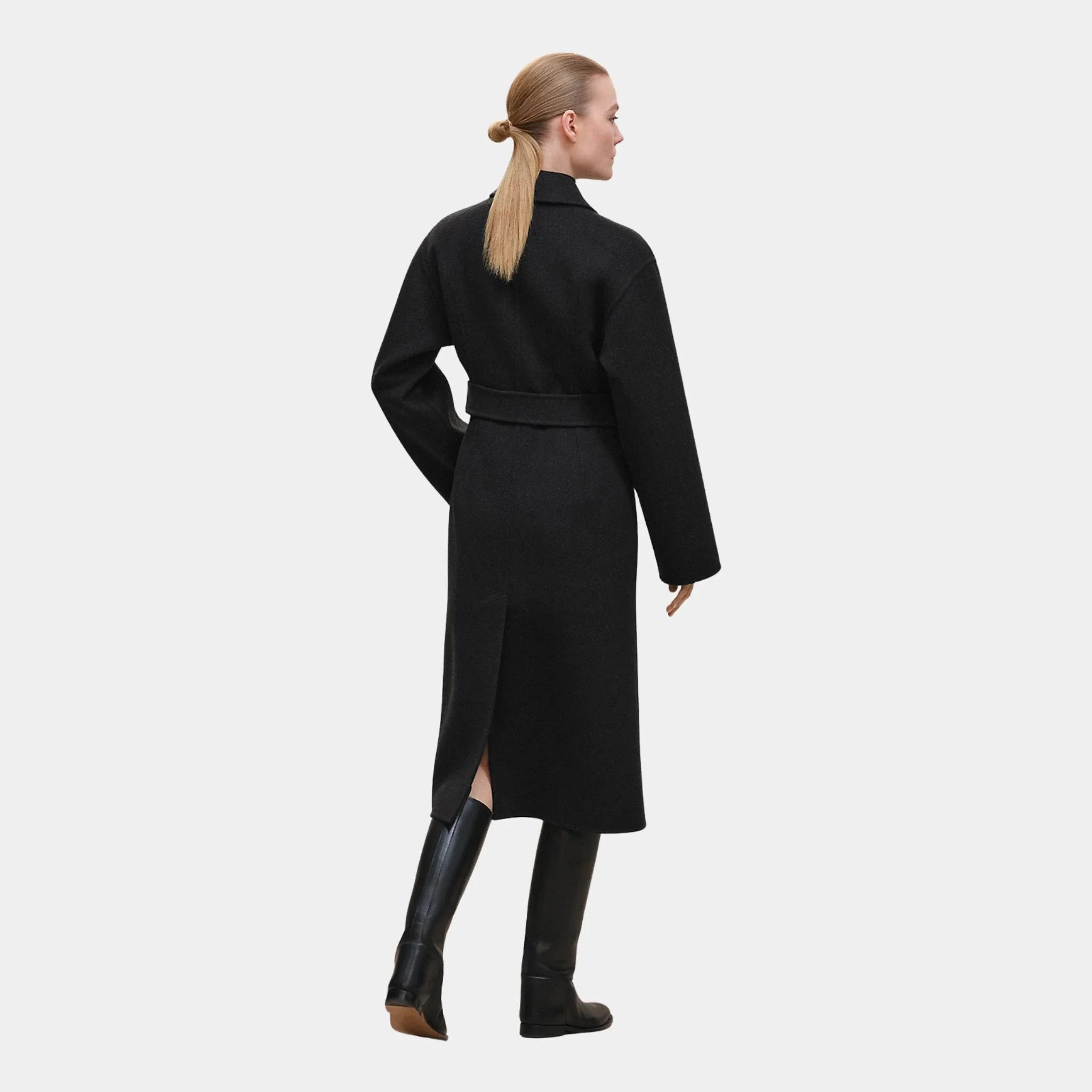 Equestrian Long Jacket in Double-sided Cashmere