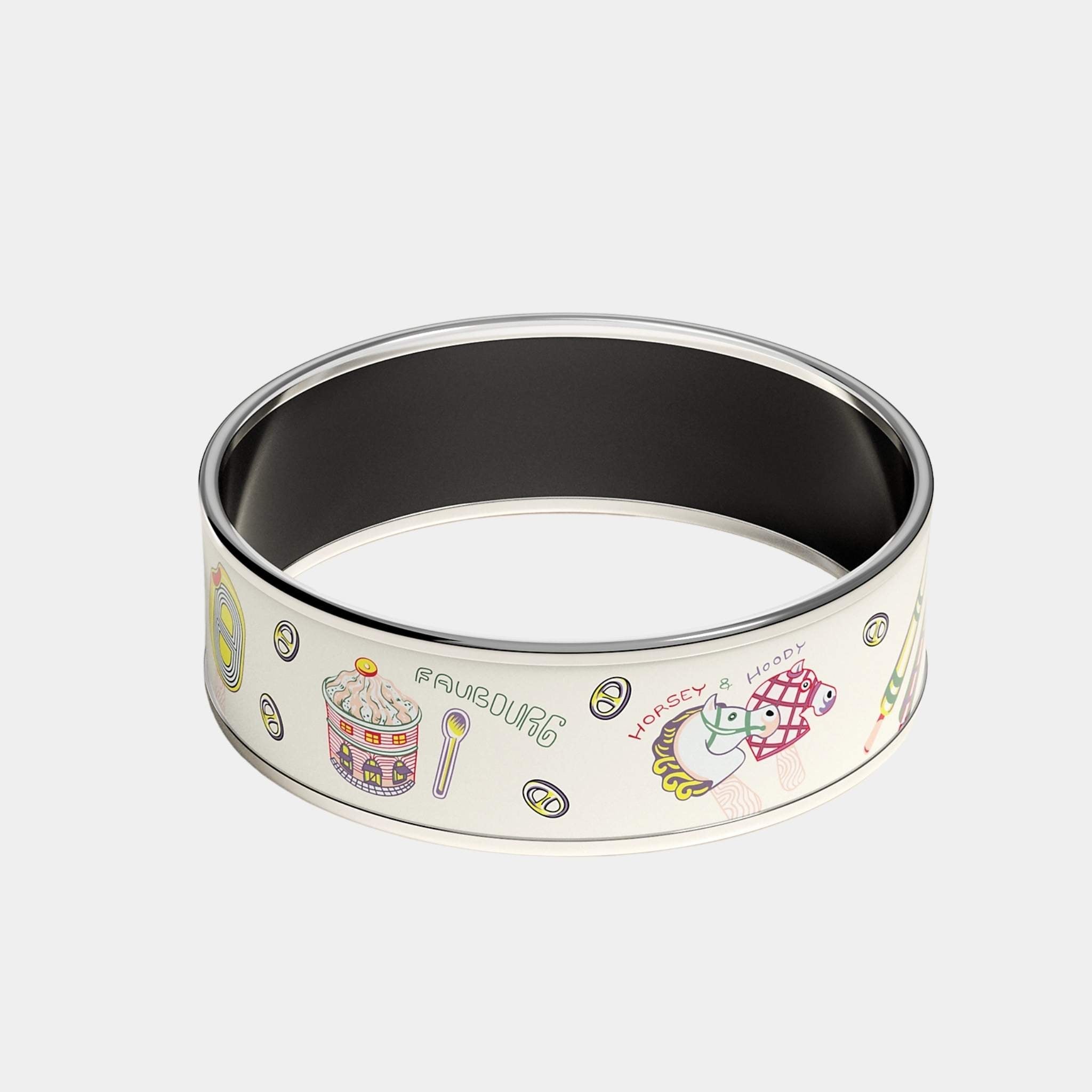 Funny Ice Cream Wide Bangle Palladium Plated