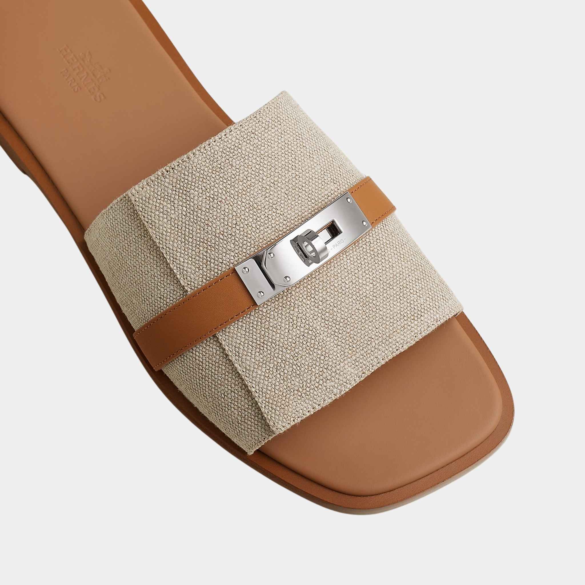 Gabriel Sandal Linen Canvas and Calfskin