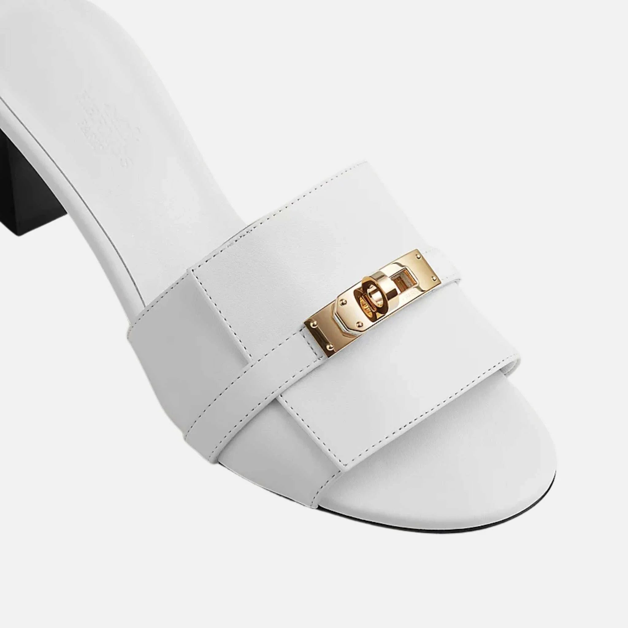 Gigi 50 Sandals in Calfskin Gold Plated Buckle