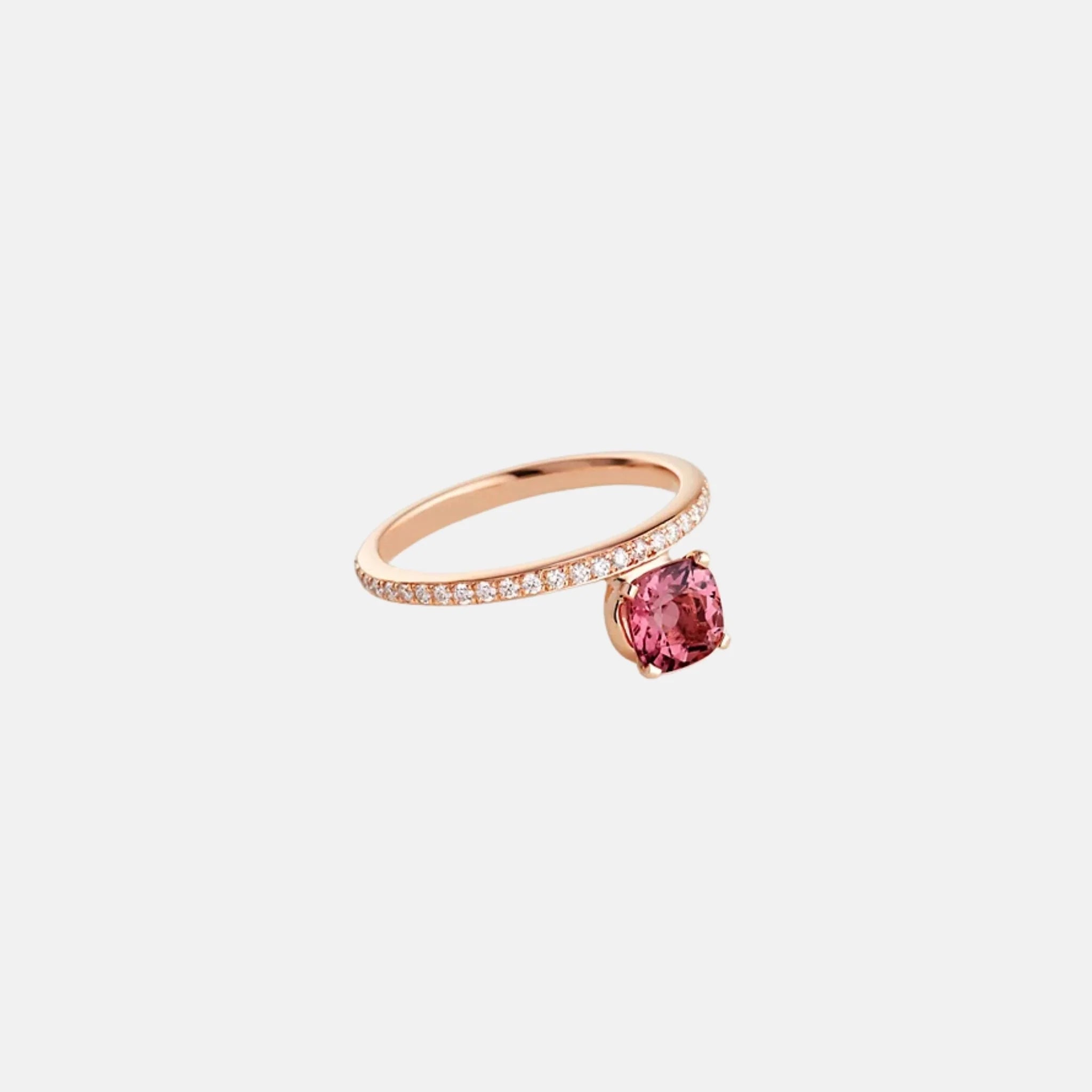 Grand Jete Solitaire Medium Model Rose Gold Ring