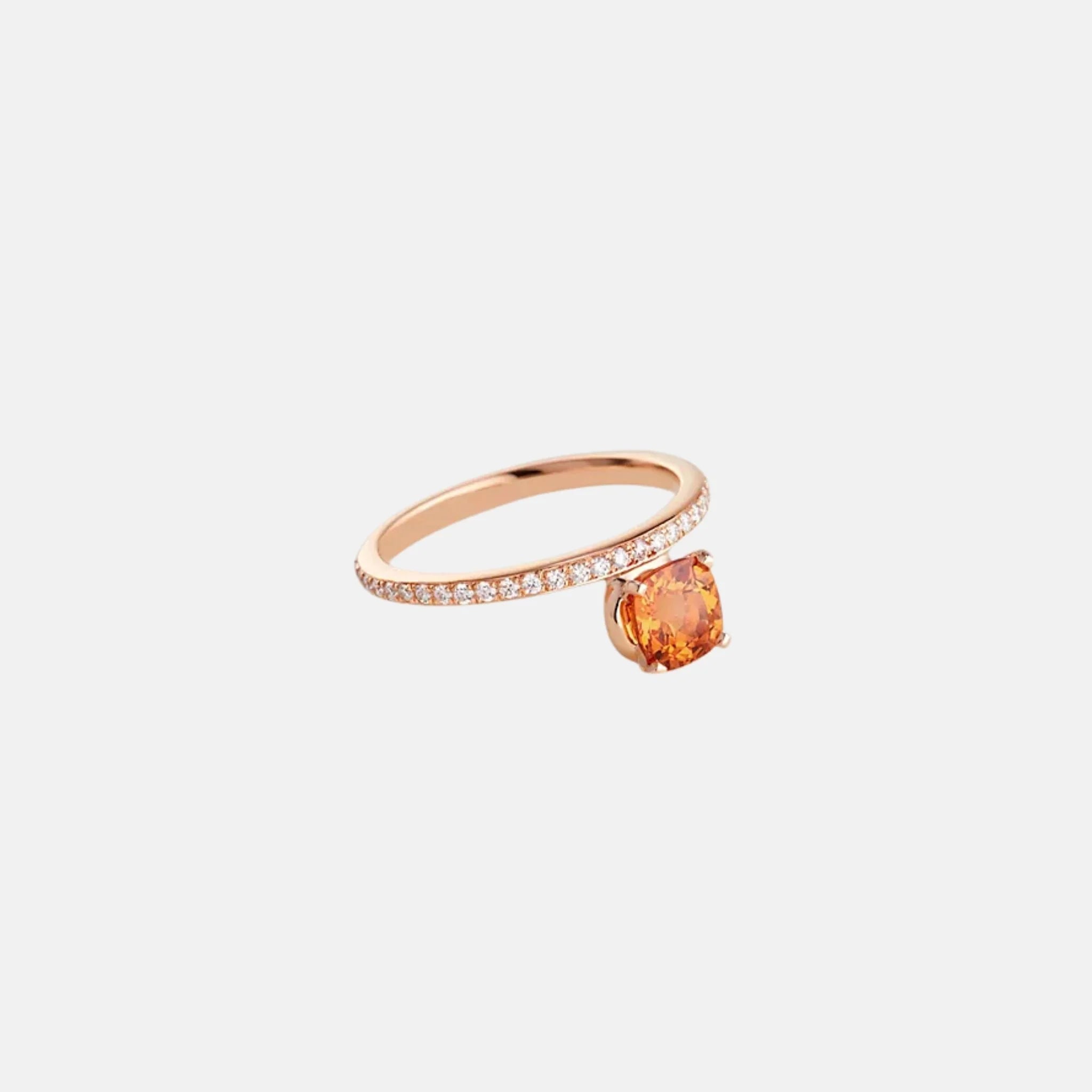 Grand Jete Solitaire Medium Model Rose Gold Ring Spessartite