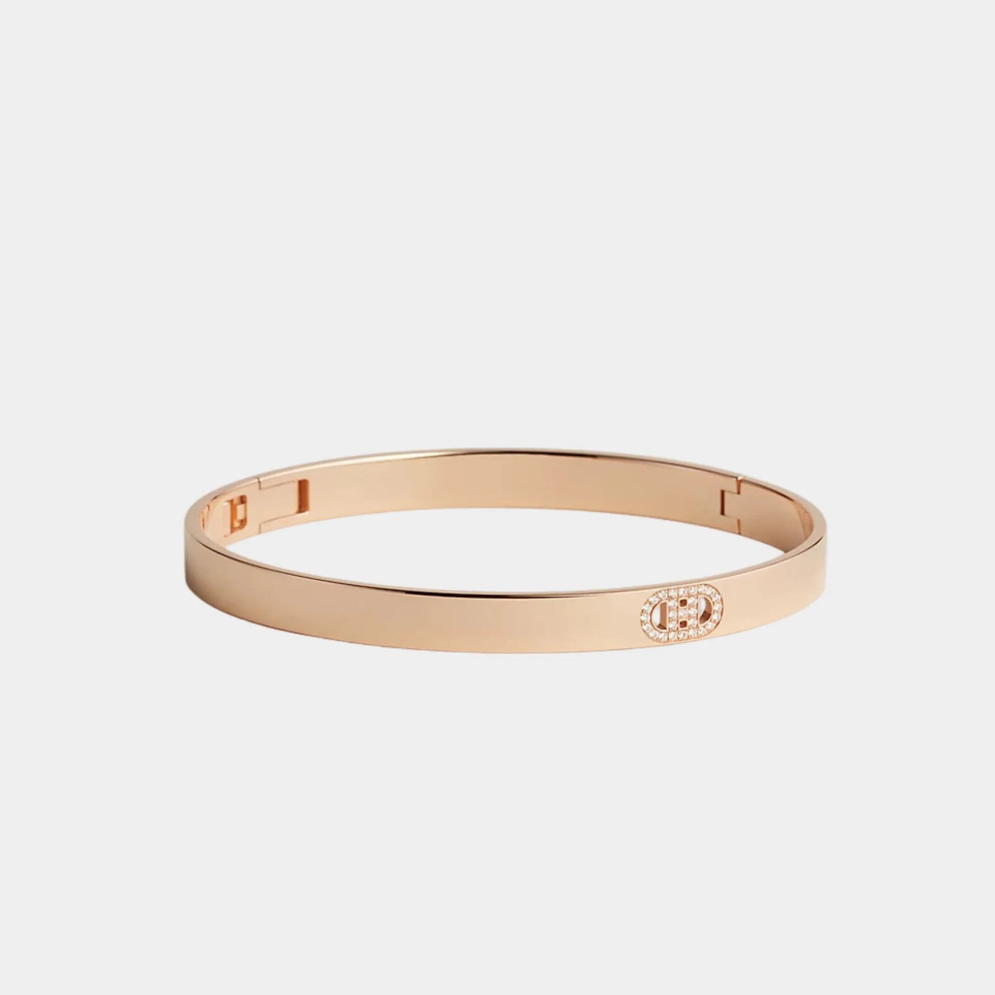 H Anchor Bracelet Small Model Rose Gold - Diamond