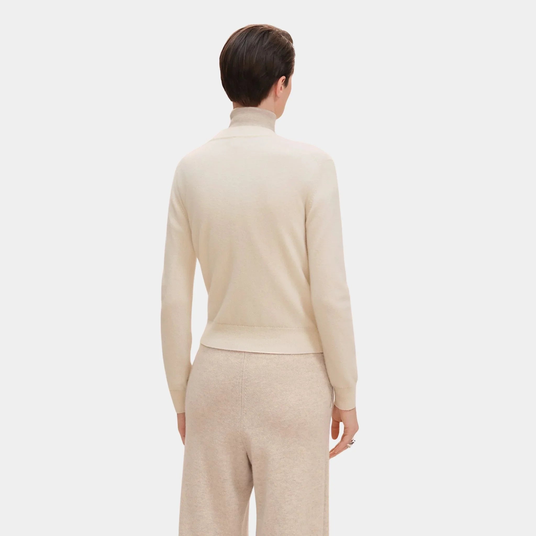 H Lift Long-sleeve Sweater in Plain Scottish Cashmere