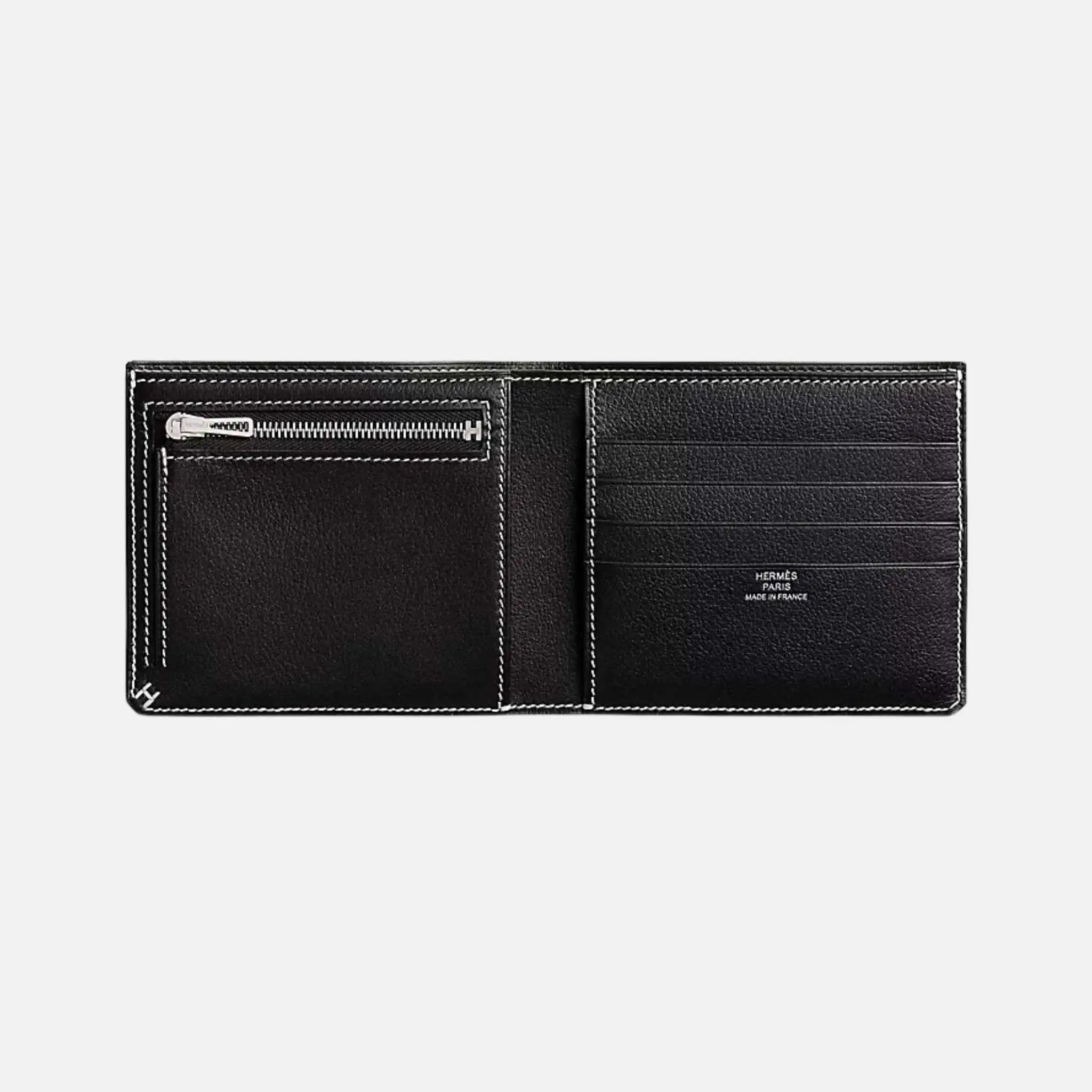 H Sellier Compact Wallet Evergrain Calfskin