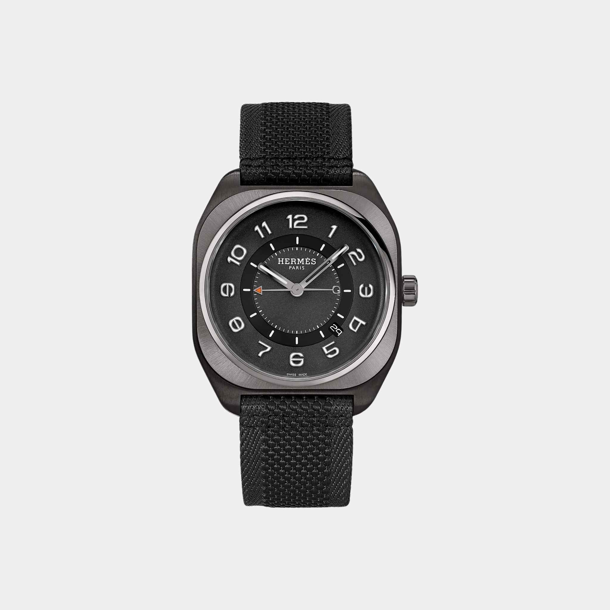 H08 42mm Titanium Watch with Black Webbing Strap