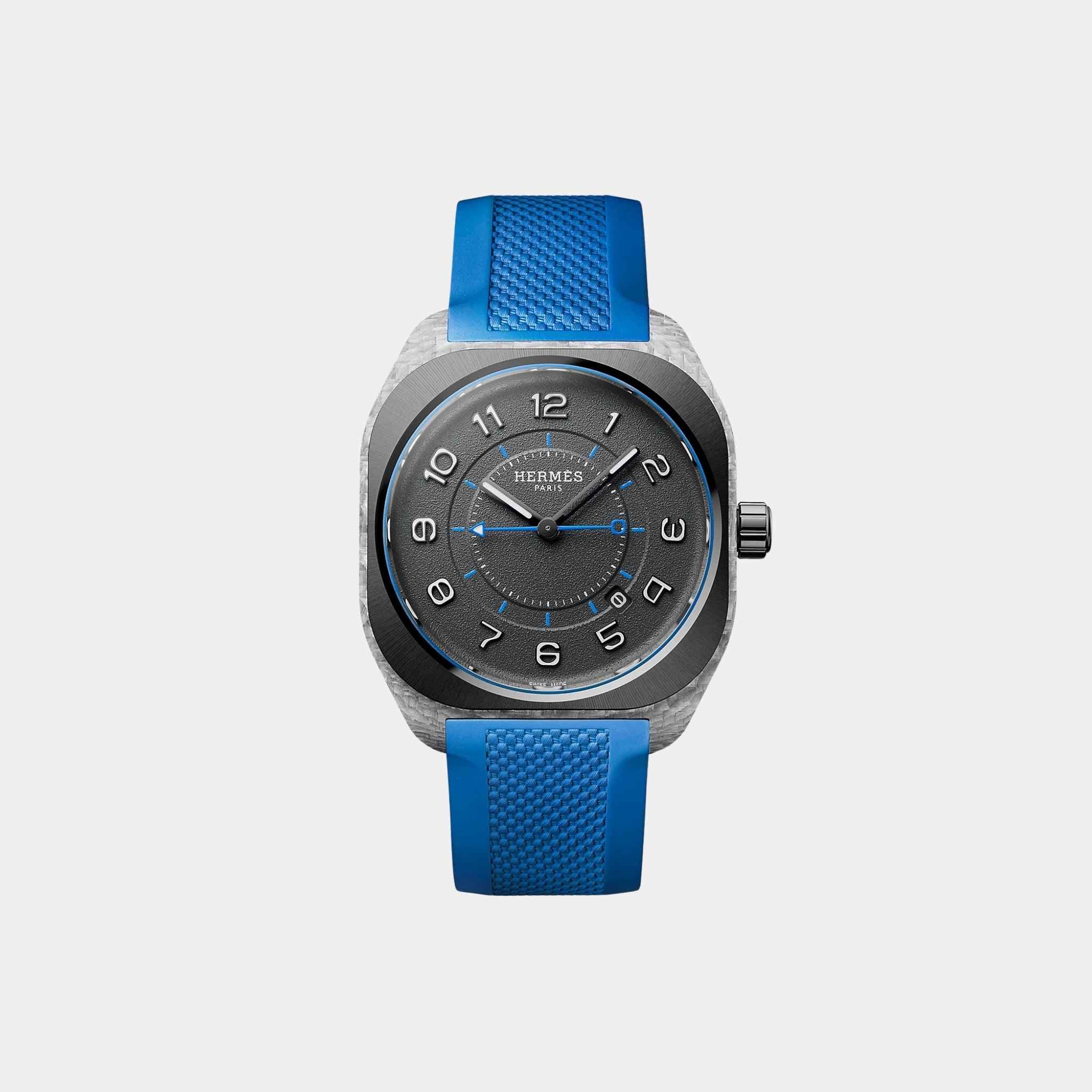 H08 Fiberglass Watch With Blue Rubber Strap