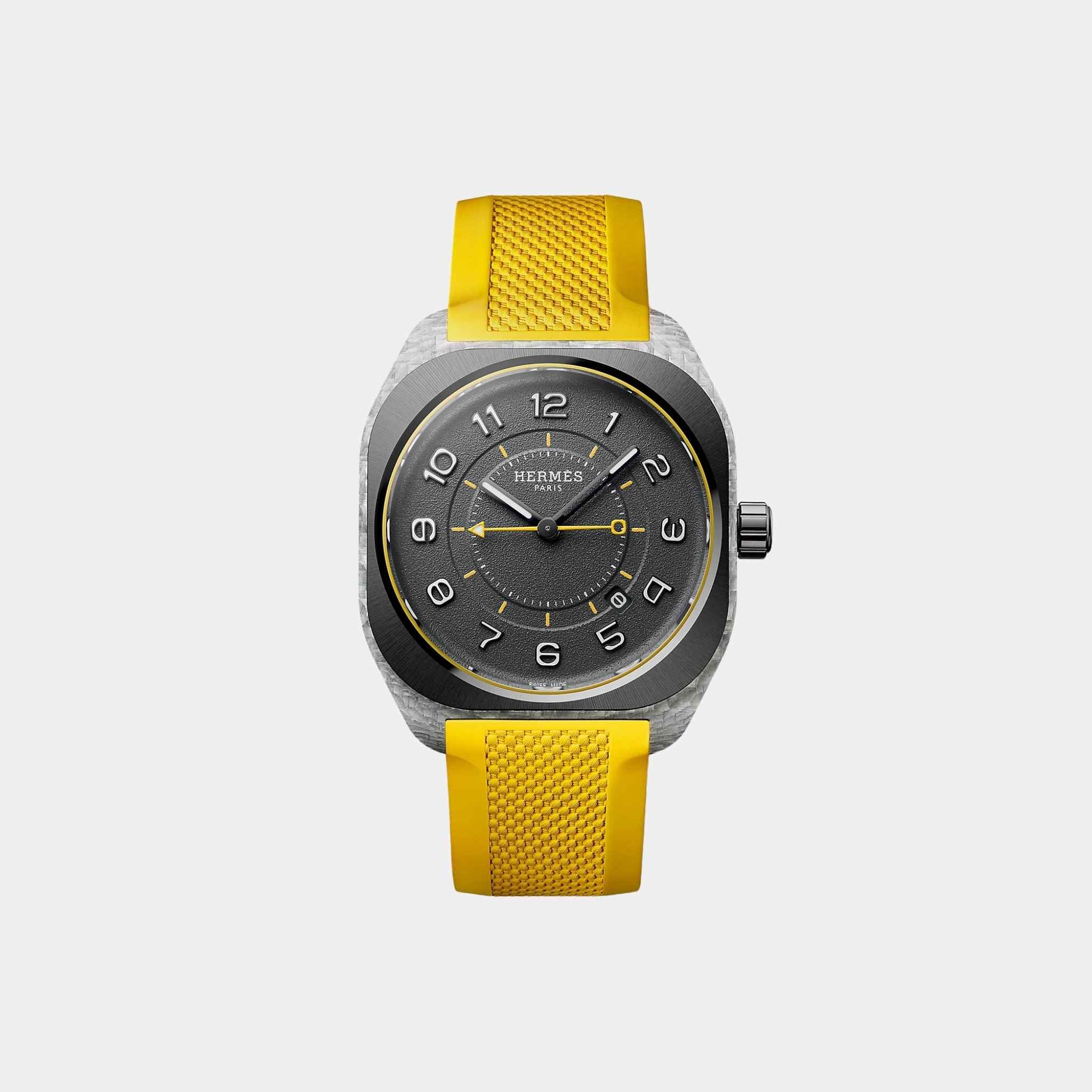H08 Fiberglass Watch With Yellow Rubber Strap