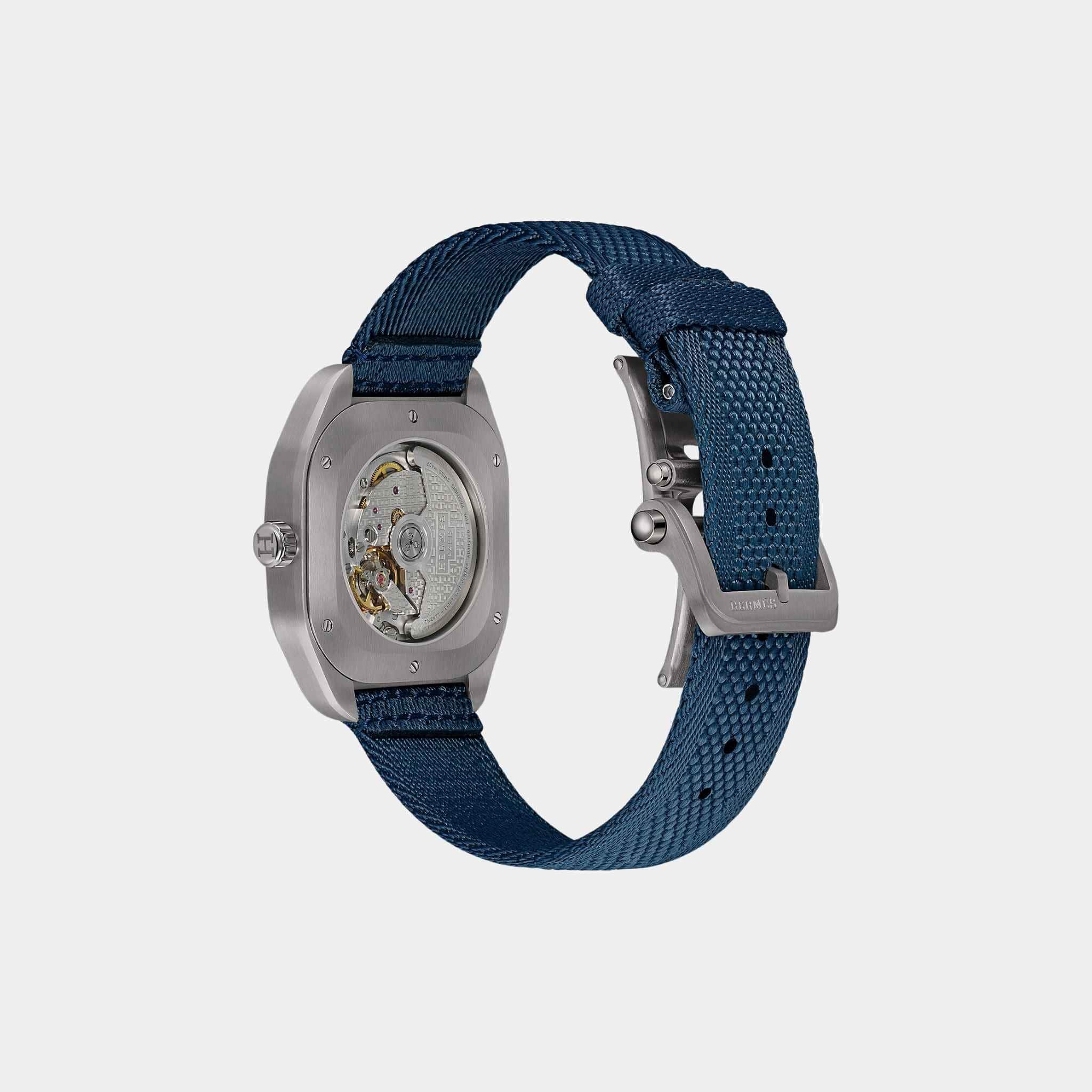 H08 Titanium Watch With Blue Webbing Strap