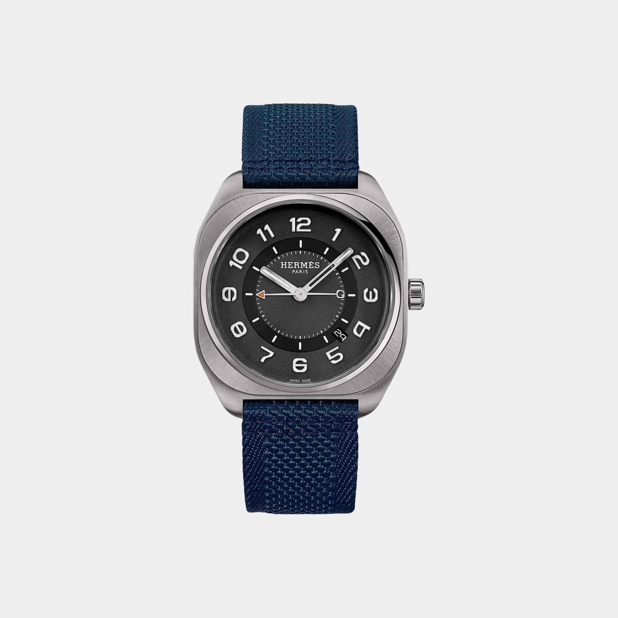 H08 Titanium Watch With Blue Webbing Strap
