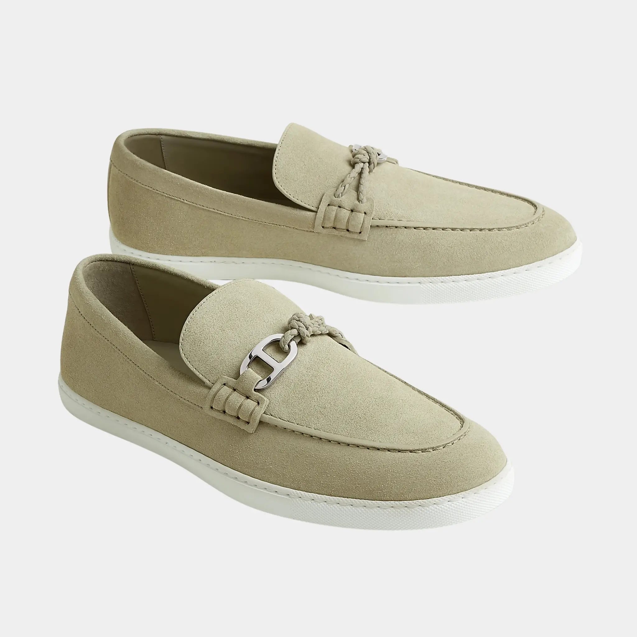 Hermes Ignacio Loafers in Suede Calfskin, Front