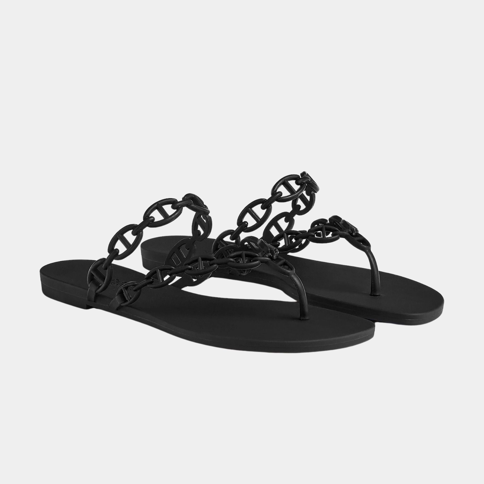 Hermes Island Sandals Waterproof TPU, Black, Front